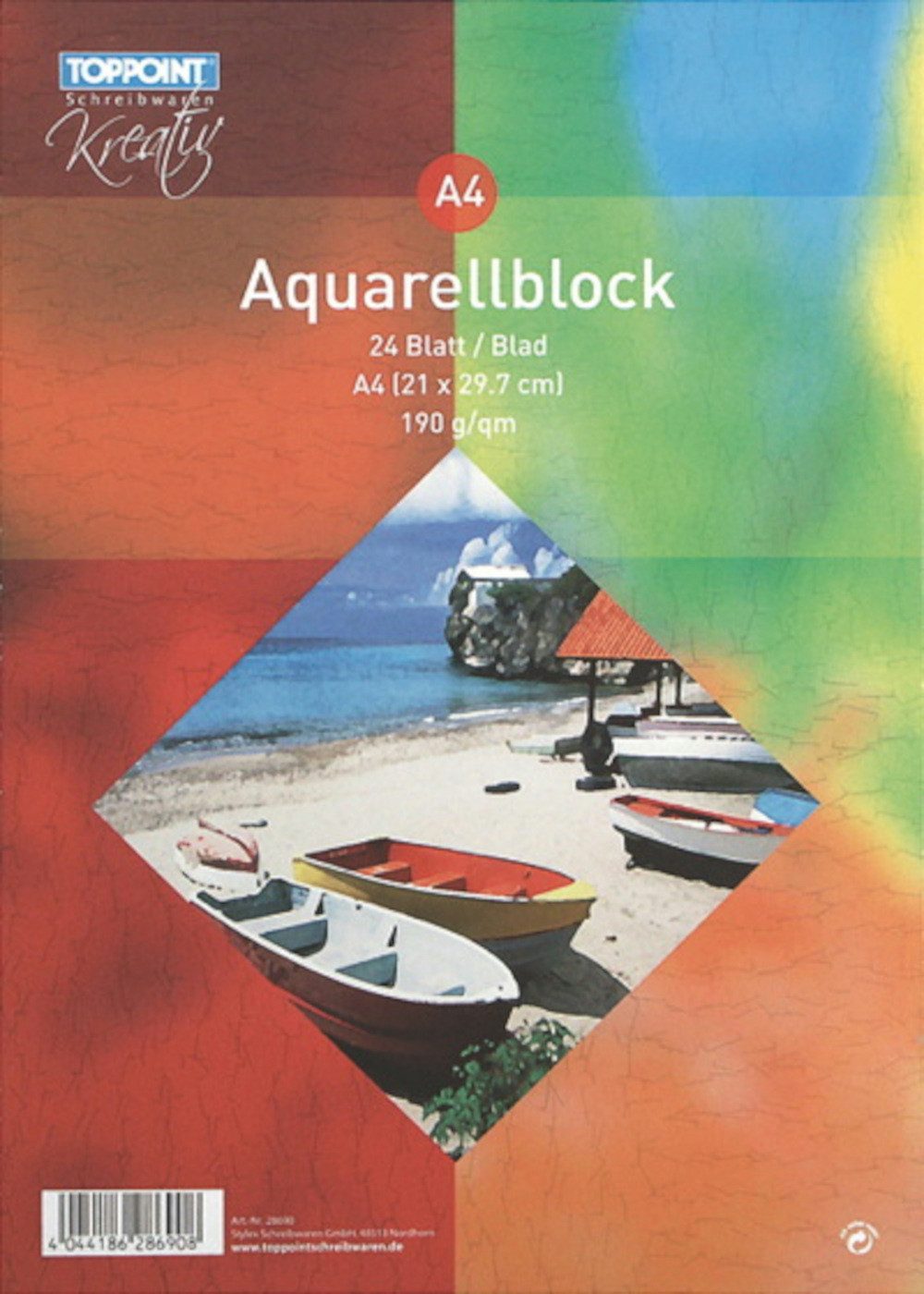 Stylex Schreibwaren Geschäftspapier Aquarellblock 210x297mm DIN A4 24 Blatt 190g/m²