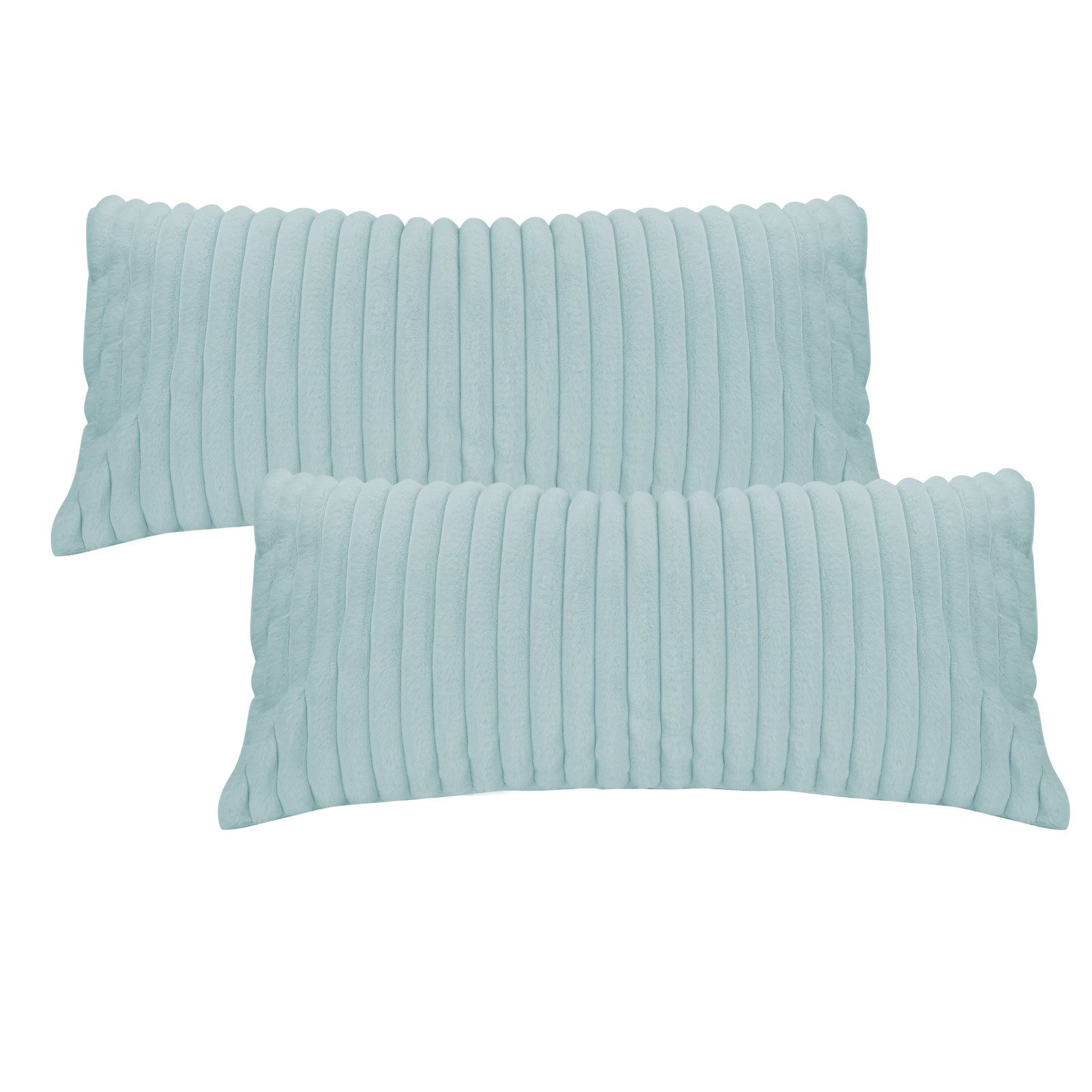 KEAYOO Bettwäsche Flauschiger Kunstfell-Streifen, 2 teilig, Plüsch Bettwäsc günstig online kaufen