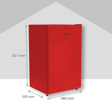 Telefunken Kühlschrank CF-33-101-R, 82.1 cm hoch, 48 cm breit, Tischkühlschrank mit Eiswürfelfach, 89 L Gesamt-Nutzinhalt