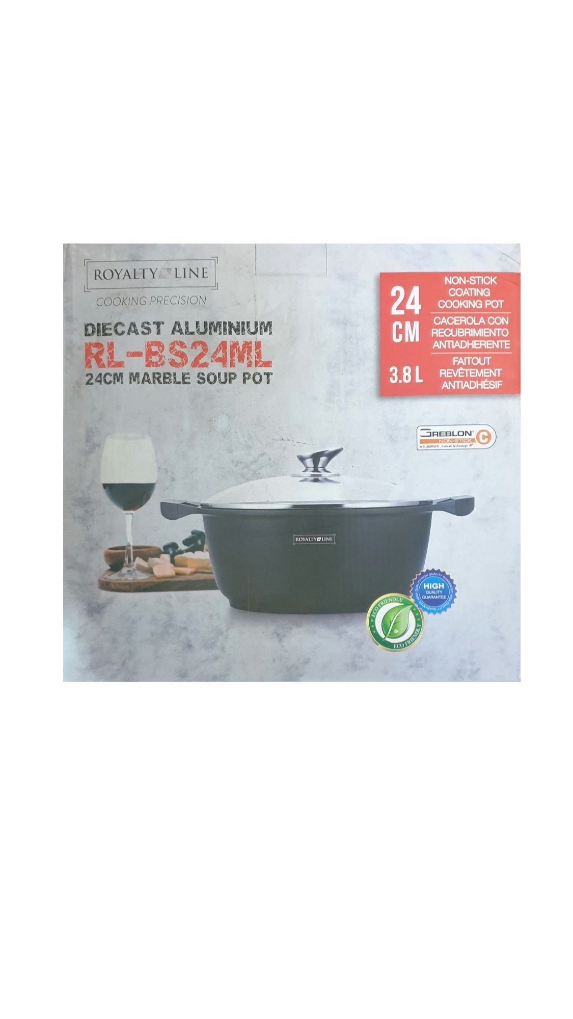 Line Deckel Kofferset Ø24cm Induktion Topf Casserole Suppentopf Aluguss Royalty Kochtopf