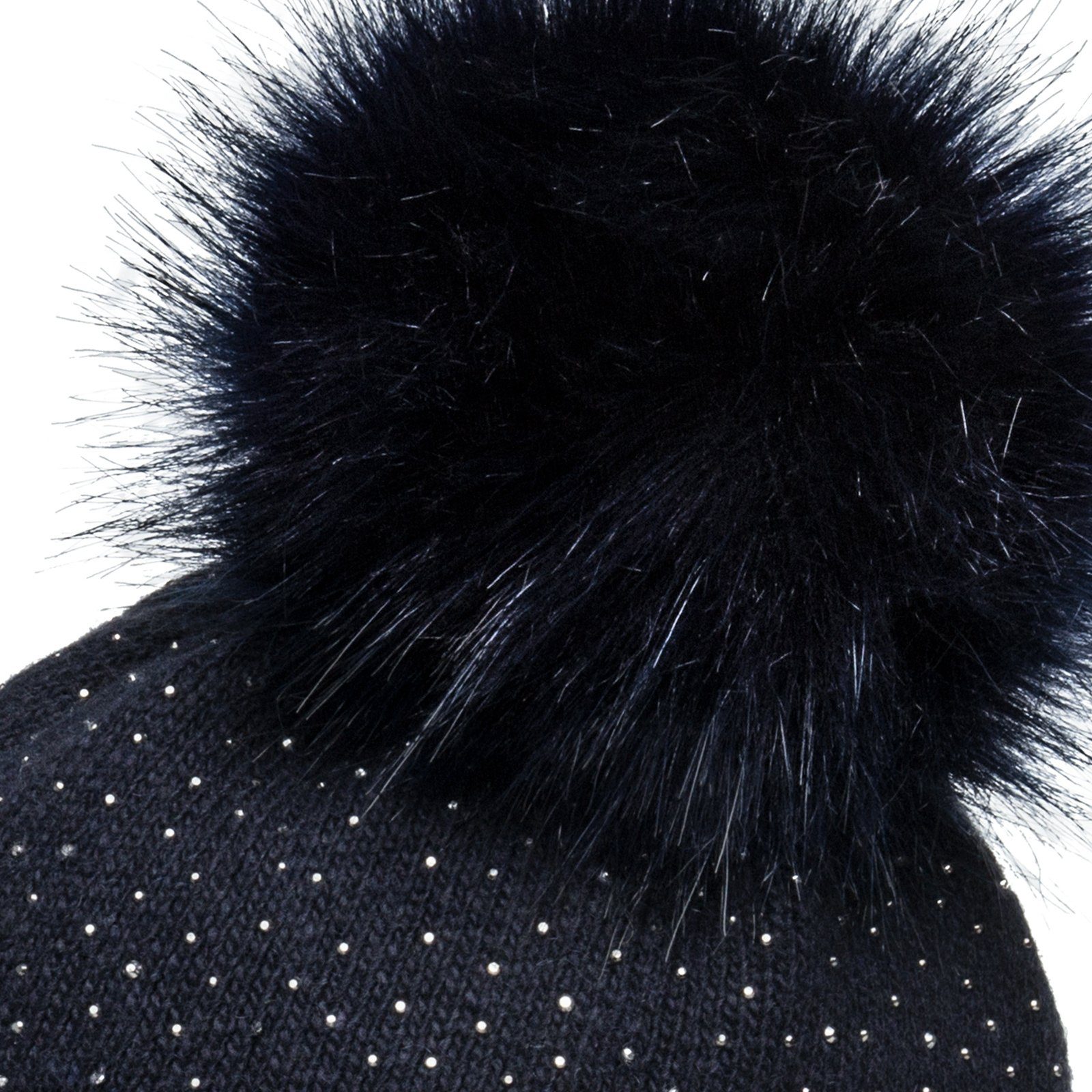 Caspar Bommelmütze MU191 Damen Fein Strick Winter Mütze mit Fellbommel und günstig online kaufen