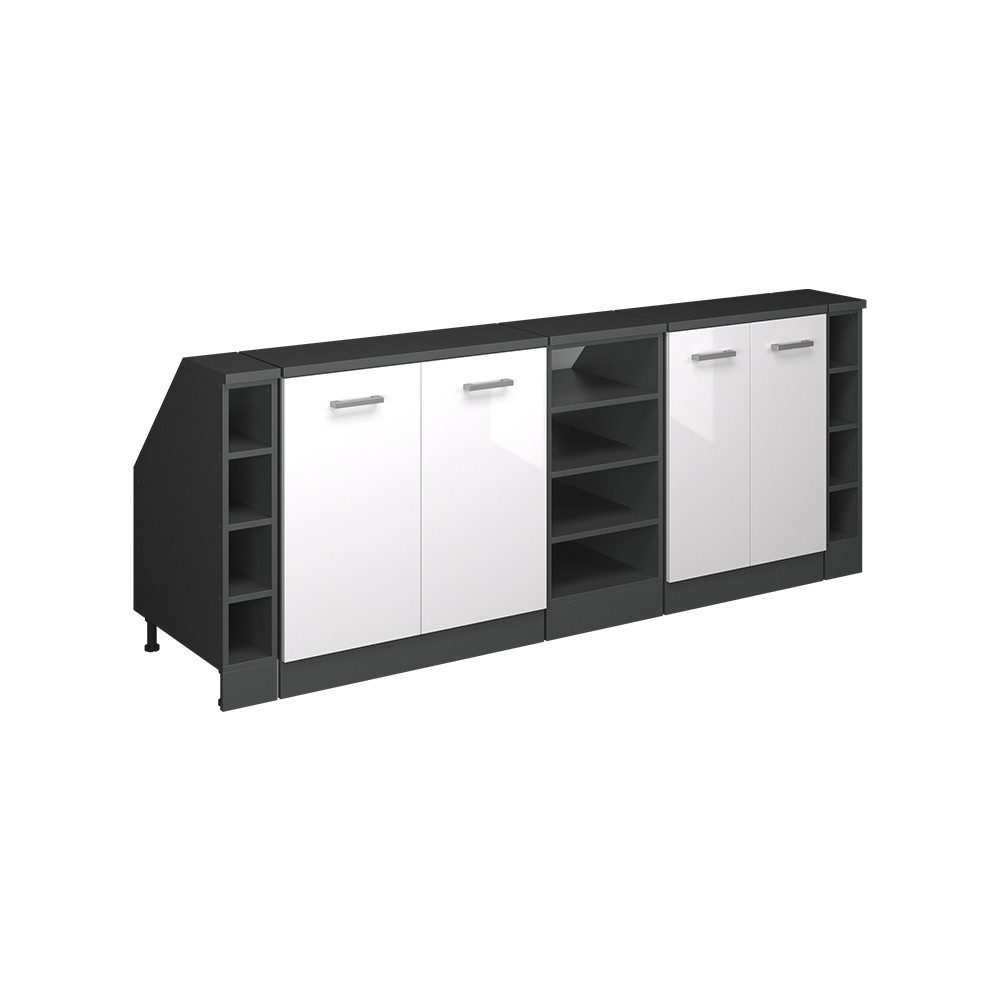 Vicco Kommode Rion, Weiß Hochglanz/Anthrazit, 210 cm 5er Set Schrankkorpuss 60 c... (5 St)