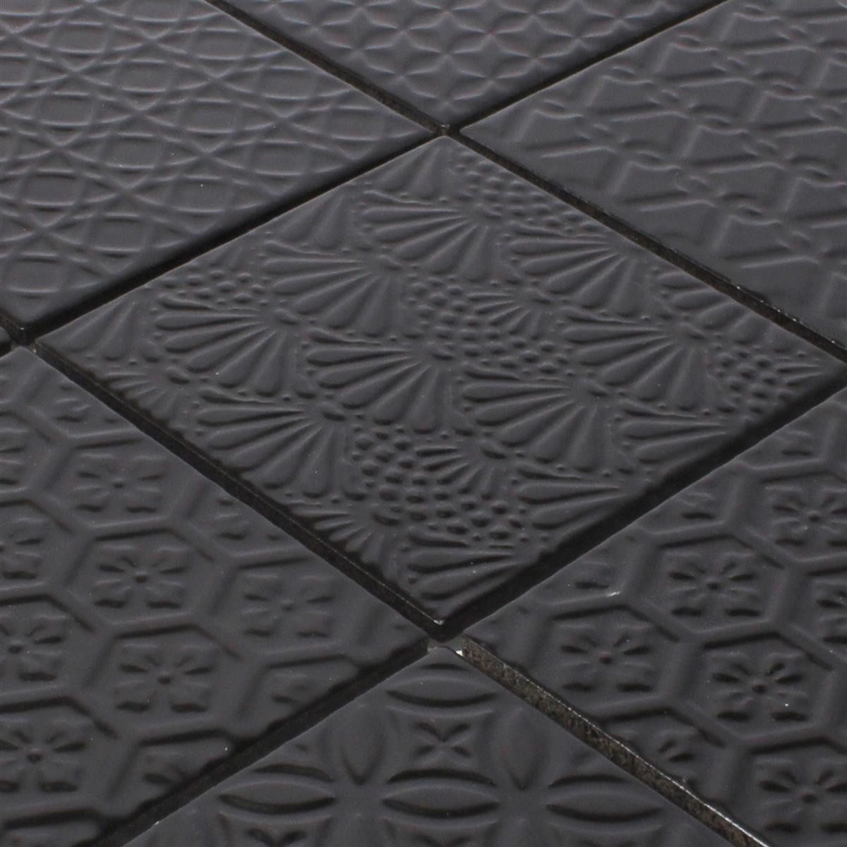 Mosafil Mosaikfliesen Mosaikfliesen Keramik Istria, Keramik 29.800x29.800, schwarz, Verlegefertig auf ein Netz geklebt - Frostsicher - Wasserfest