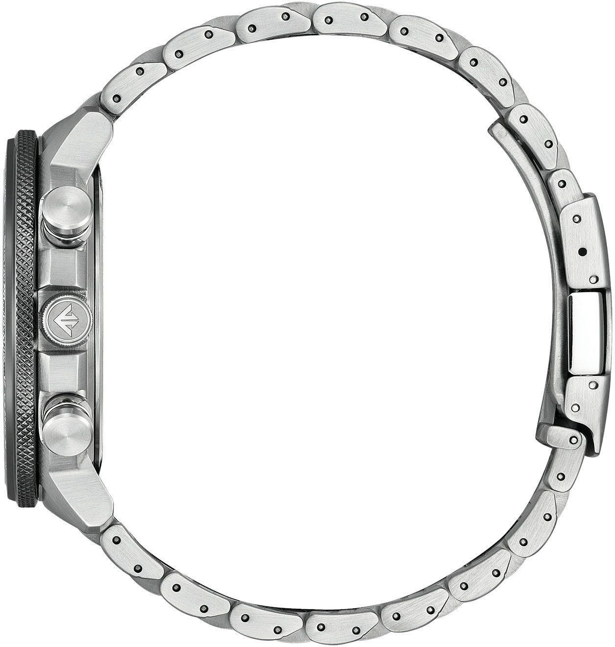 Citizen Funk-Multifunktionsuhr Promaster Geo Trekker BY3006-53E, Armbanduhr, Solar, Herrenuhr, Edelstahlarmband, Datum, 2. Zeitzone
