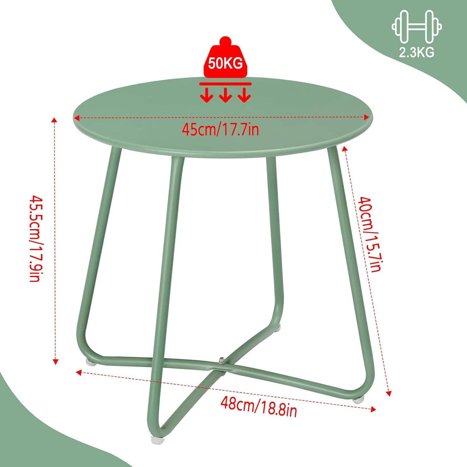 EUGAD Beistelltisch (1-St), rund, Balkontisch Gartentisch, aus Metall, φ48xH45cm