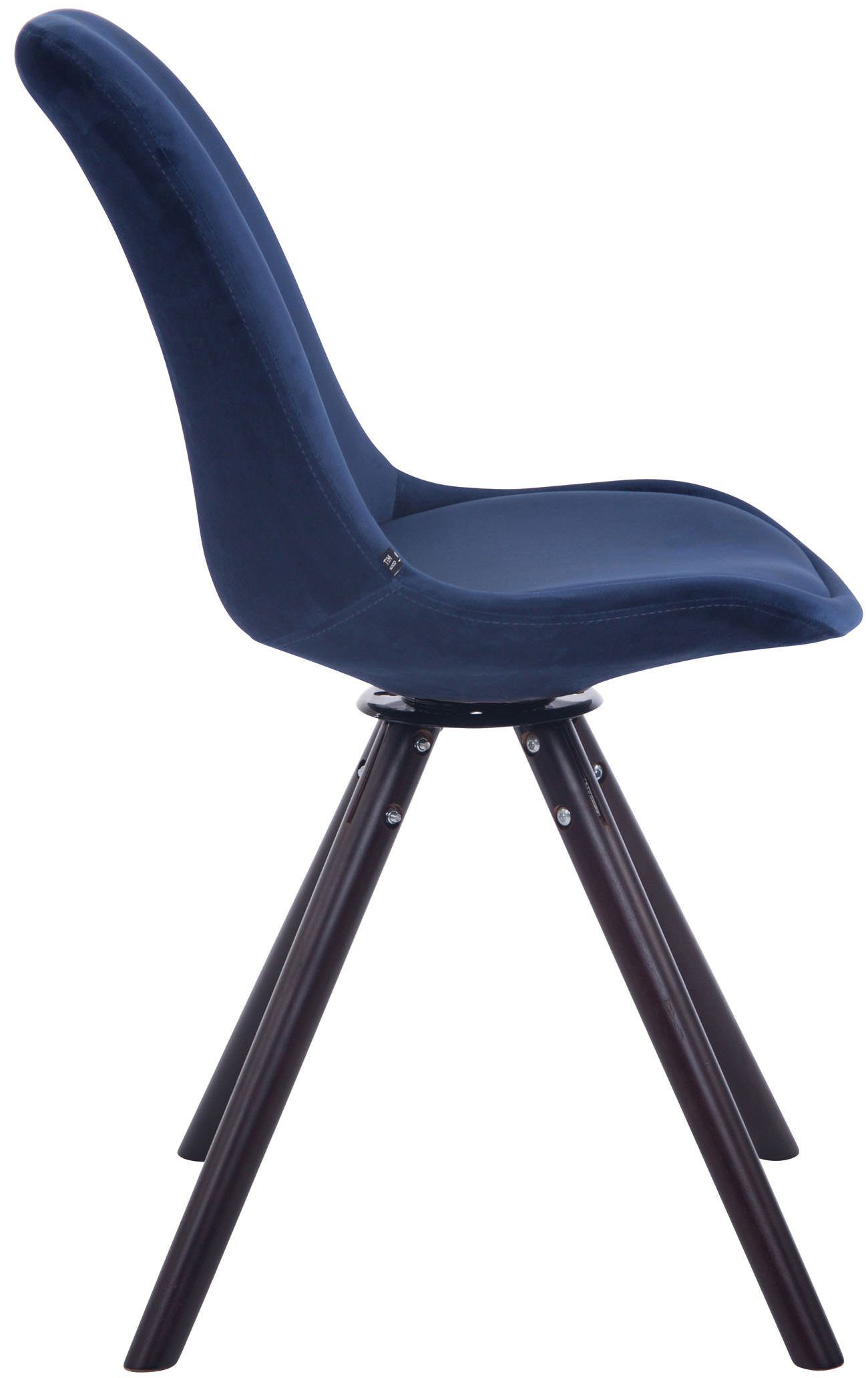 TPFLiving Esszimmerstuhl Troll mit Walnuss Buchenholz Sitzfläche blau Polsterstuhl), hochwertig Gestell: - - - Esstischstuhl Konferenzstuhl - Wohnzimmerstuhl - Sitzfläche: Samt (Küchenstuhl gepolsterter