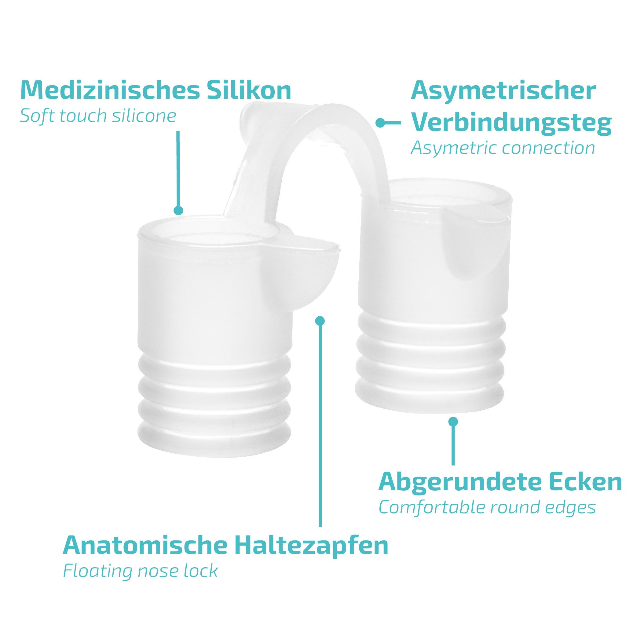 Nasivent Schnarchstopper NASIVENT Tube Plus - PREMIUM - Anti Schnarch Mittel, sanfte Schnarchtherapie und Atmenverbesserung