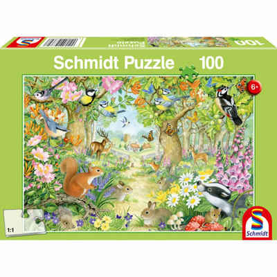 Schmidt Spiele Puzzle Tiere im Wald 100 Teile, 100 Puzzleteile