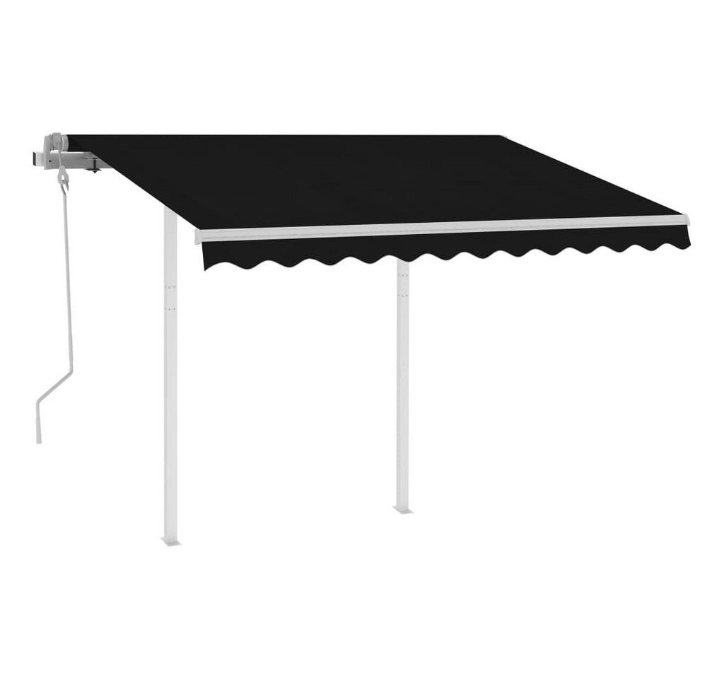 Thumbnail - furnicato Markise Manuell Einziehbar mit Pfosten 3x2,5 m Anthrazit (1-St)