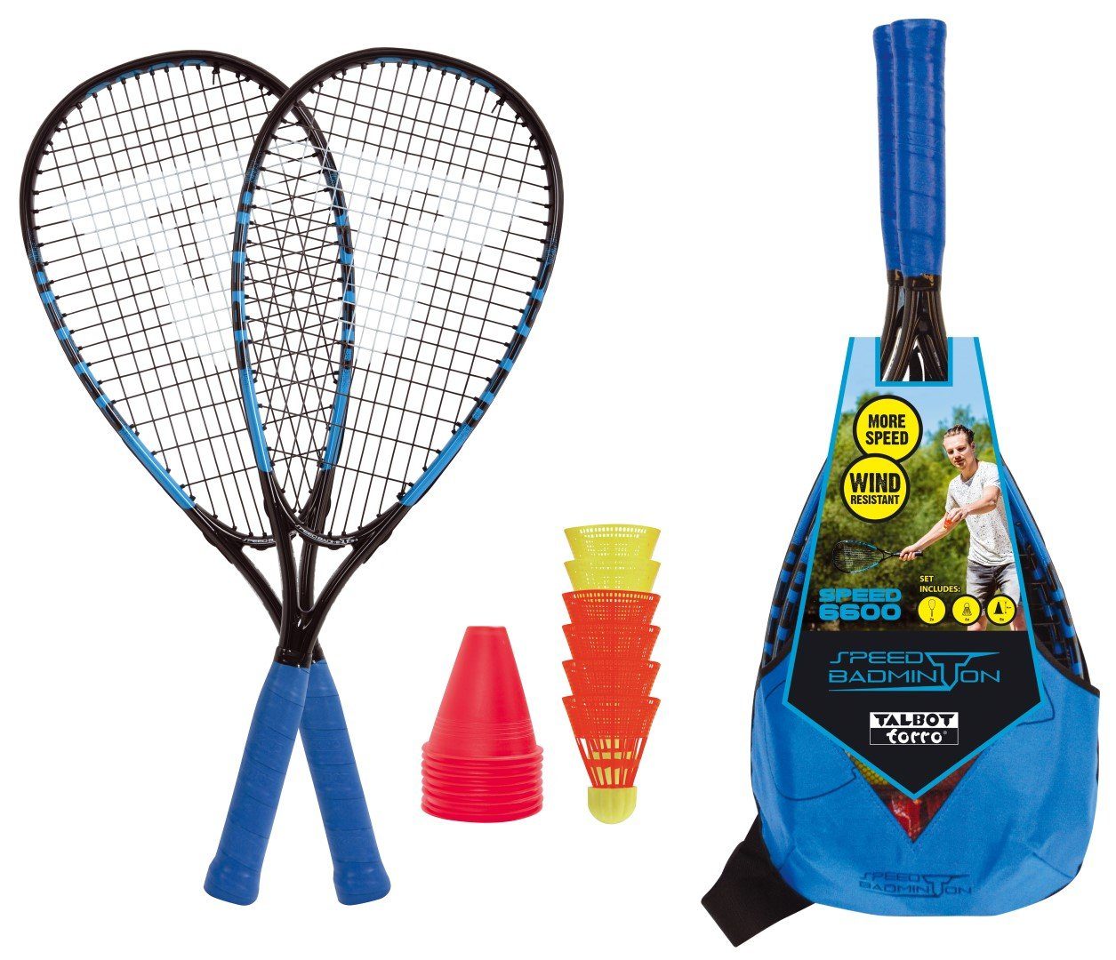 Talbot-Torro Badmintonschläger Speed, (Set) Blau