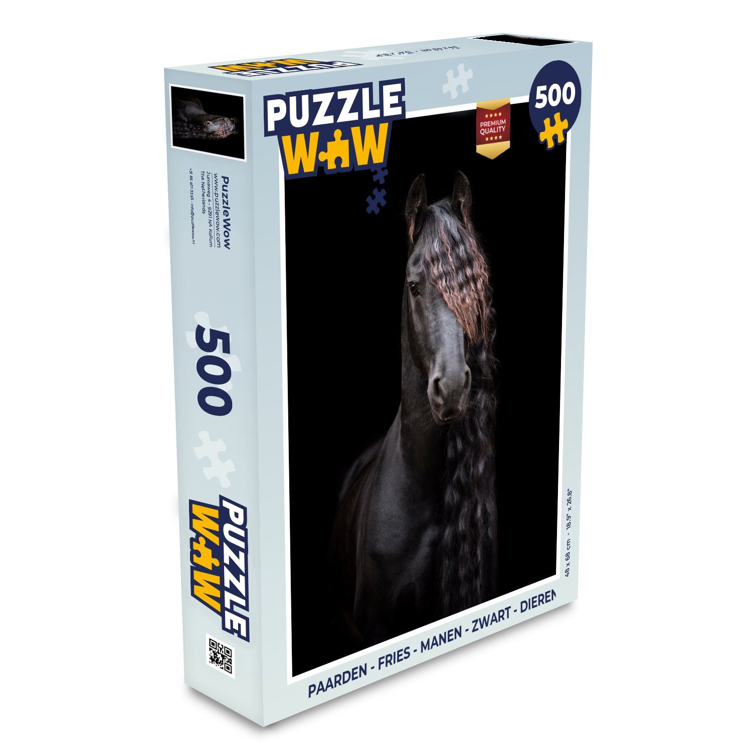 MuchoWow Пазлы Pferde - Friesisch - Mähne - Schwarz - Tiere, 500 Пазлыteile, Foto-Puzzle, Bilderrätsel, Пазлыspiele, Spielzeug