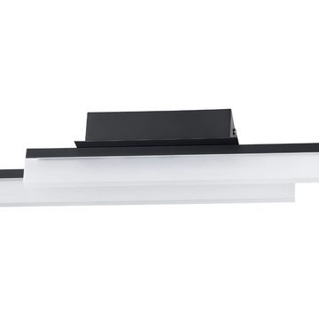 EGLO Deckenleuchte PALMITAL, LED fest integriert, Warmweiß, Deckenleuchte, Metall in Schwarz und Kunststoff in Weiß, IP44, L 88 cm