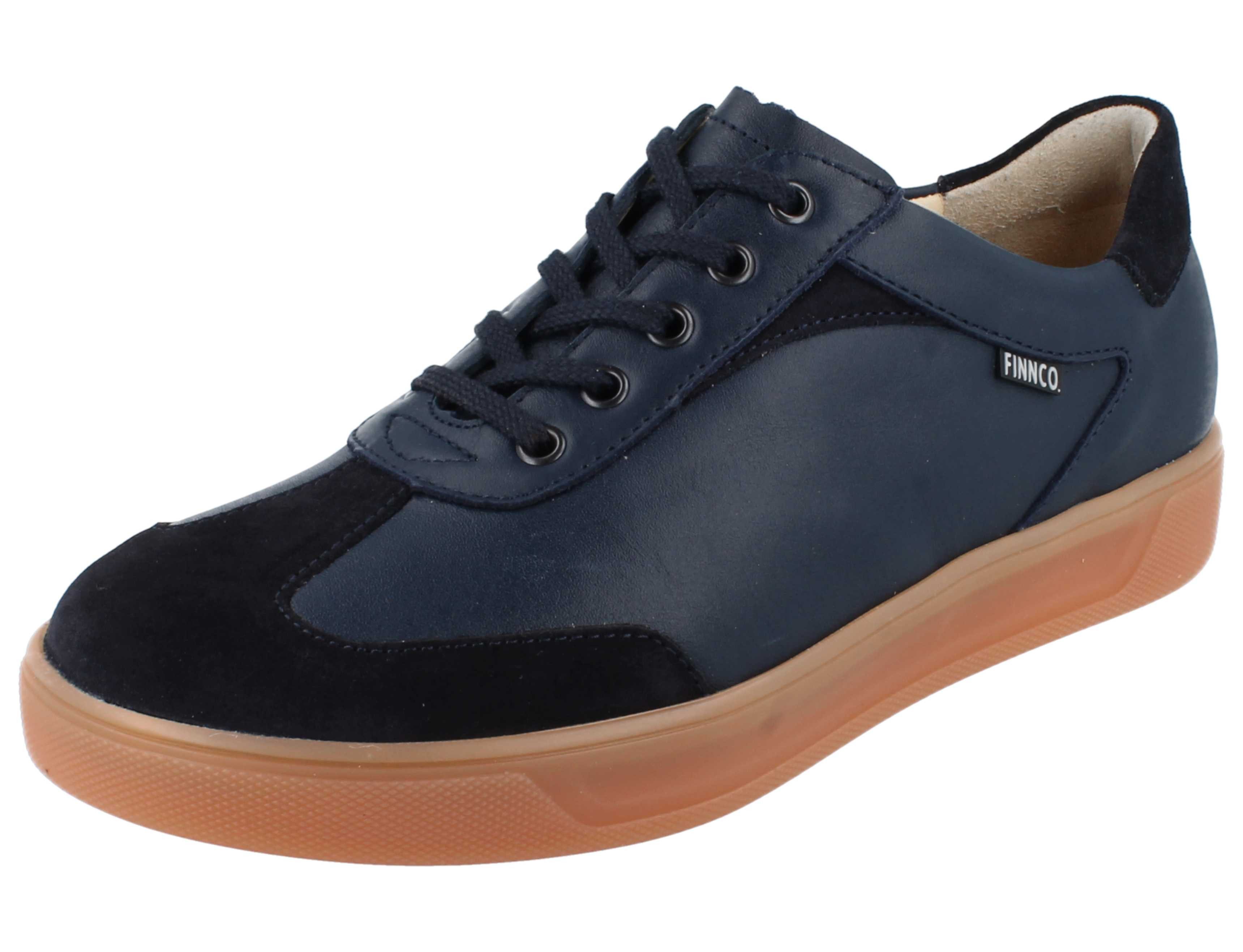 FINN COMFORT FINNCO Interlagos Damen Halbschuhe navyblau Leder - Schnürschuh