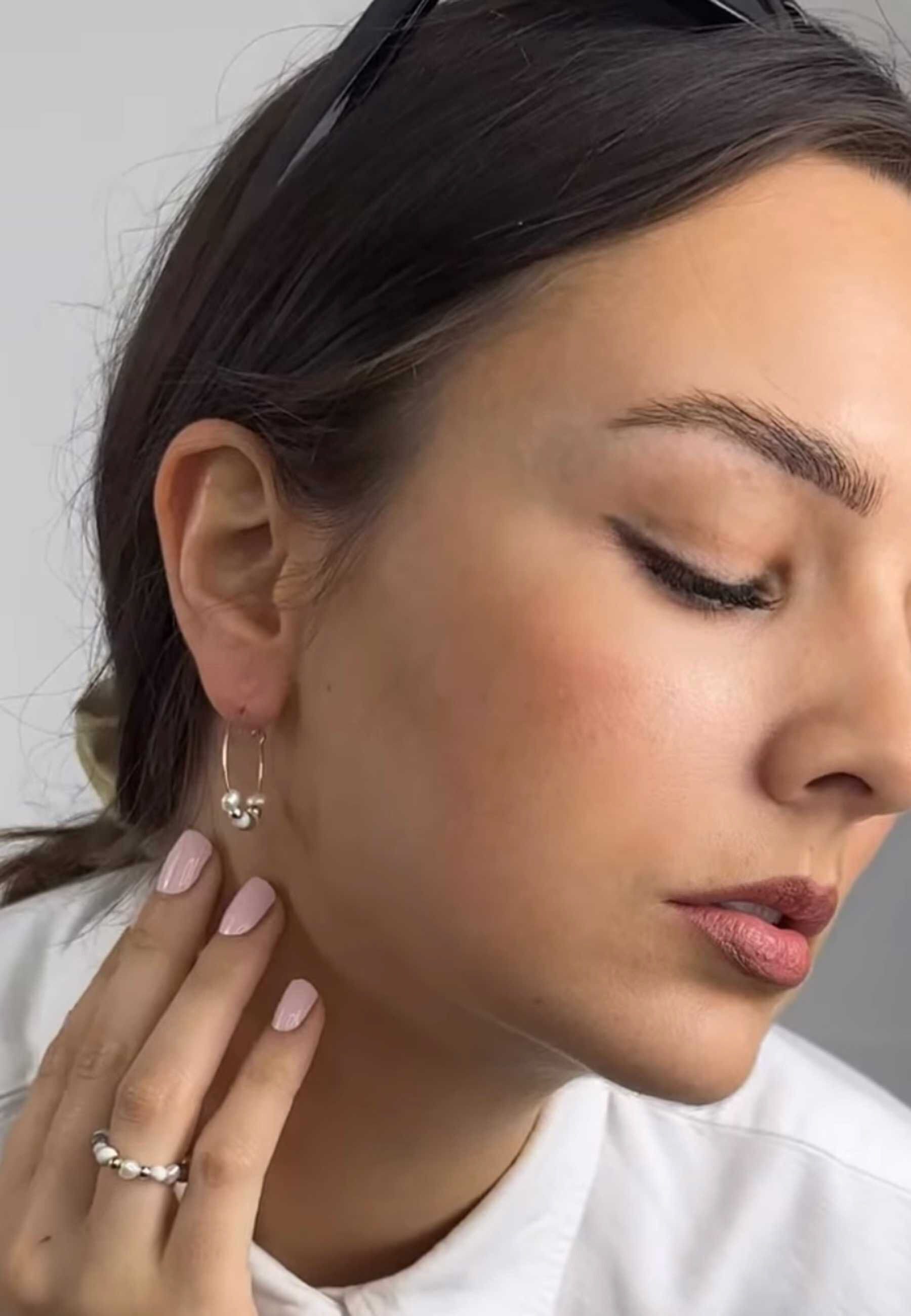 fejn jewelry Paar Creolen Winter Pearl, Süßwasser-Zuchtperle