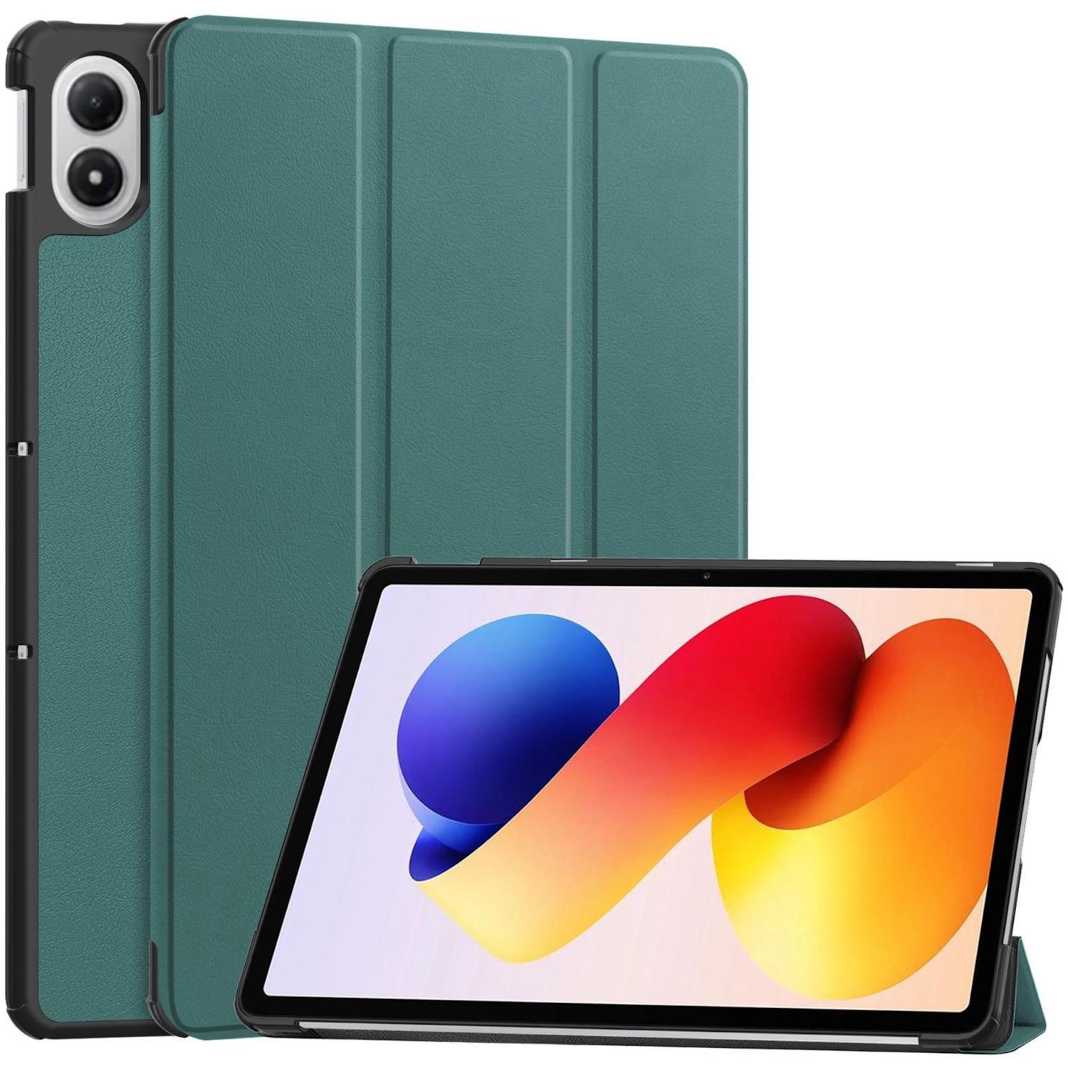 Wigento Tablet-Hülle Für Xiaomi Redmi Pad 2 Pro 12.1" 3folt Wake UP Smart Tasche Hülle Grün, 3-Fach Halterung, Kratzfest, Leicht