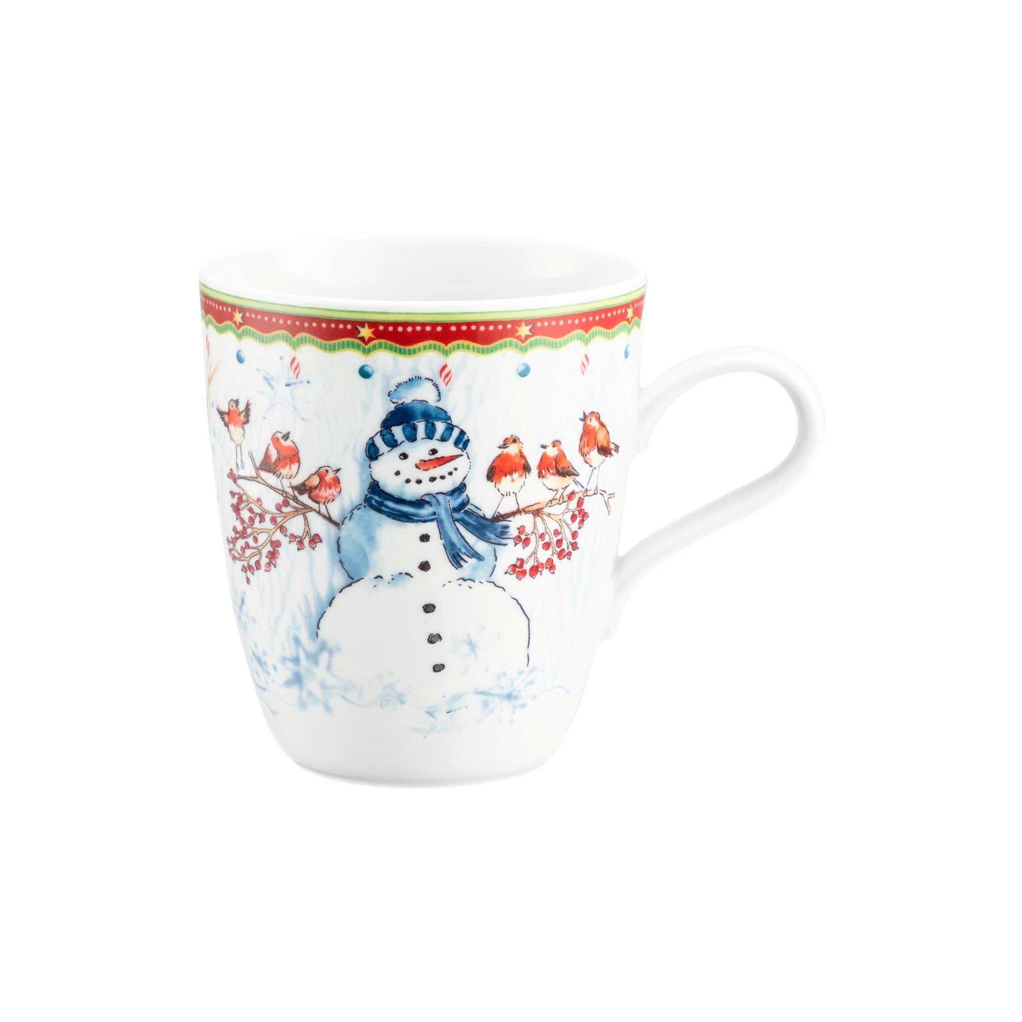 Seltmann Weiden Кружки Кружки mit Henkel 0.40 l - Schneemann - Life Zusatzsortiment - 1 Stück, Porzellan, Porzellan, spülmaschinenfest, mikrowellengeeignet, Made in Germany