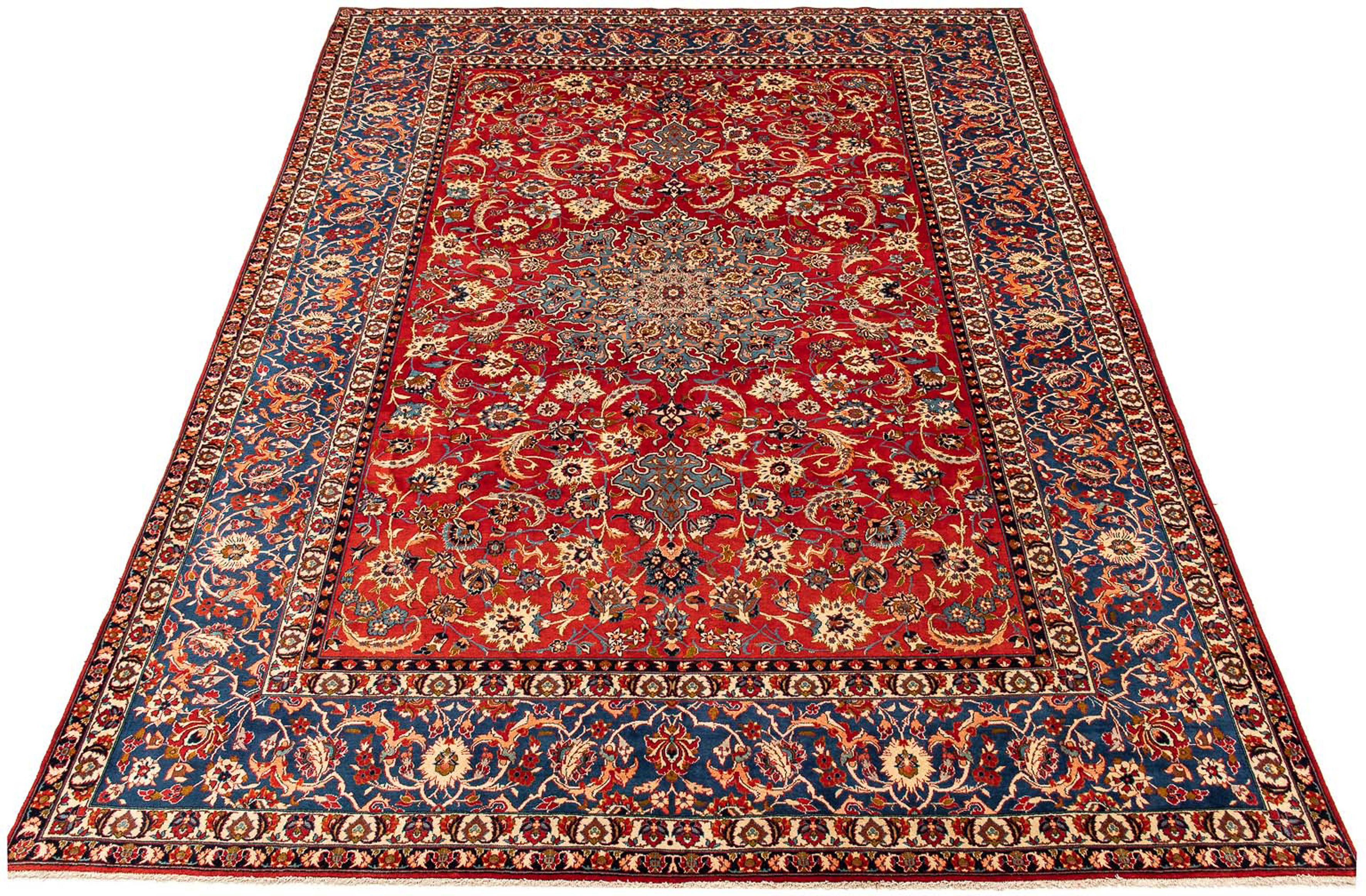 Orientteppich Perser - Isfahan - Premium - 412 x 302 cm - rot, morgenland, rechteckig, Höhe: 6 mm, Wohnzimmer, Handgeknüpft, Einzelstück mit Zertifikat