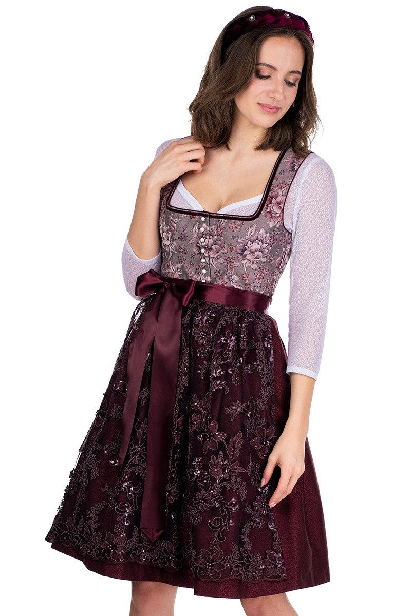 MarJo Dirndl Midi Dirndl 2tlg. - RITA - dark powder/wine