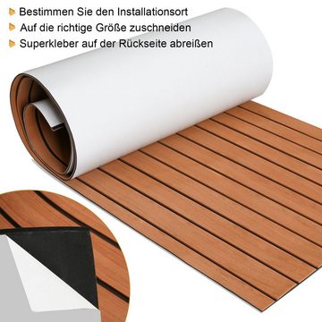 Clanmacy Bodenmatte Bodenbelag Matte Bodenbelag Teak EVA Schaum Deck Teppich 240x90cm