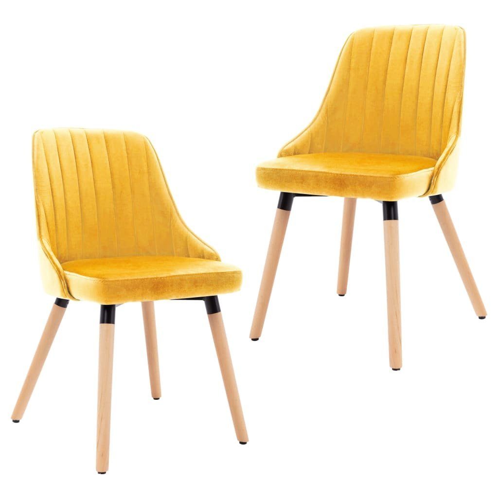 Yellow (2 323059 2 Dining vidaXL Gelb Gelb Esszimmerstuhl Velvet Chairs pcs | St)