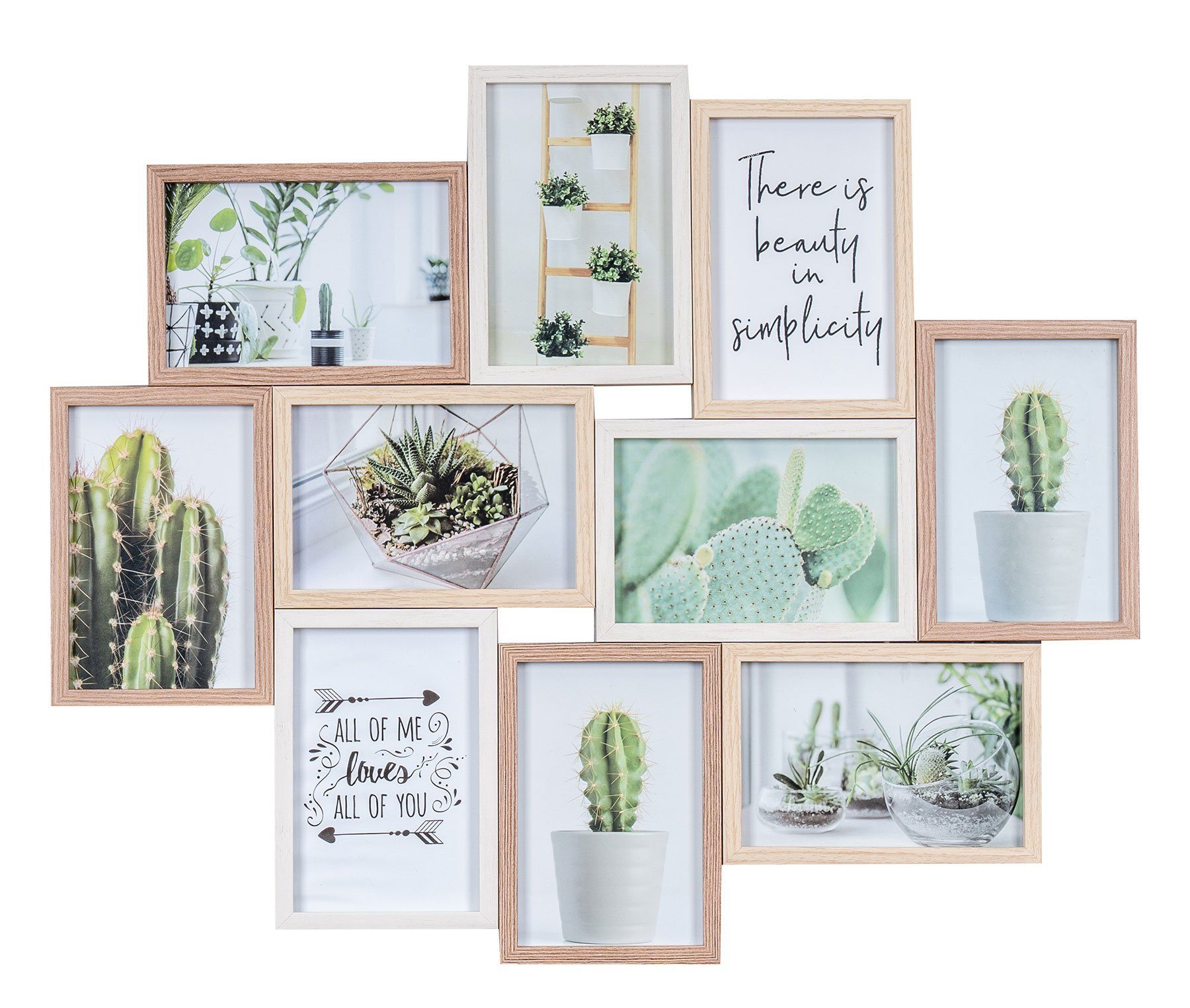 Levandeo® Bilderrahmen Collage, Bilderrahmen Holz 55x47cm günstig online kaufen