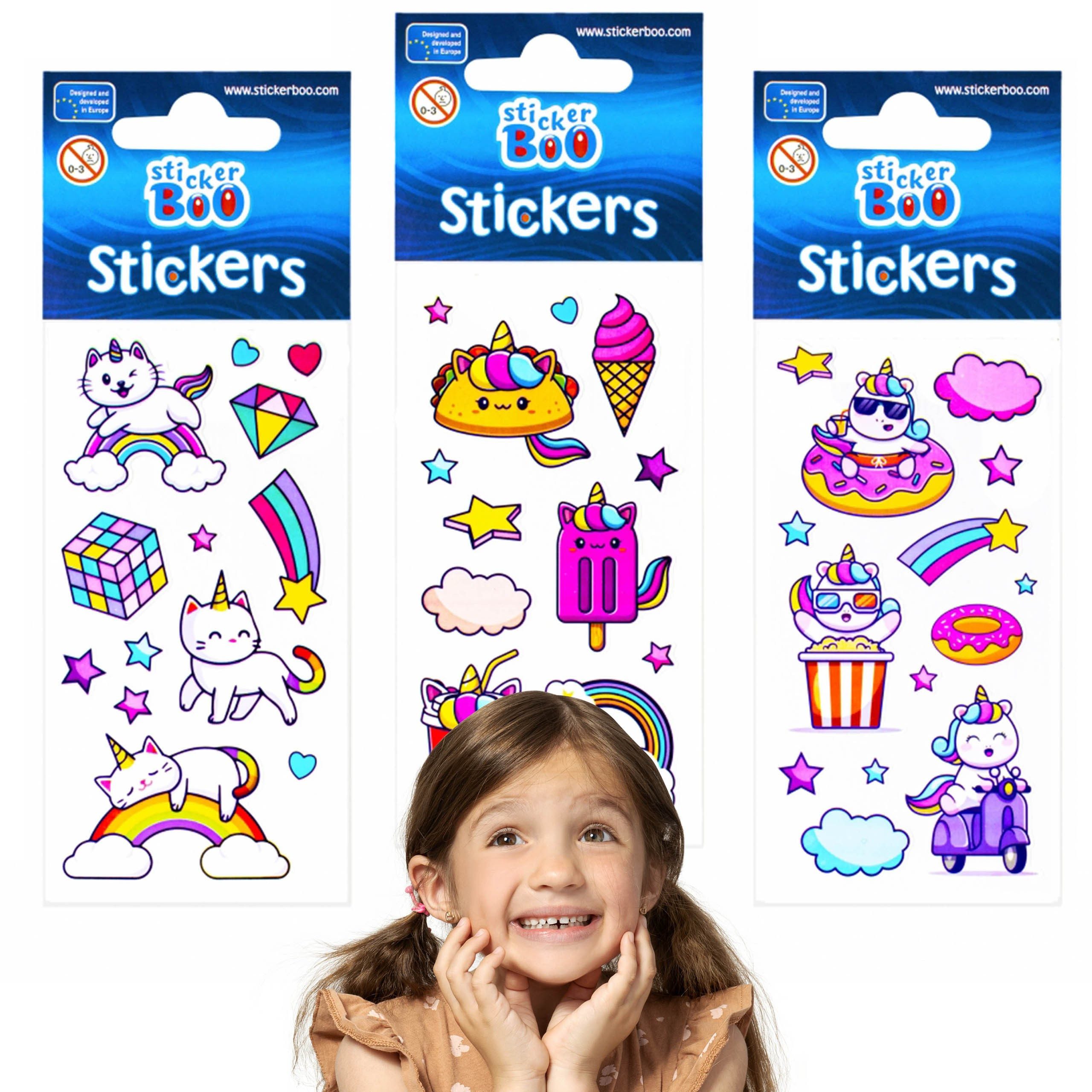 Sarcia.eu Stickerbuch Lustige Einhorn-Sticker, Aufkleber für Kinder