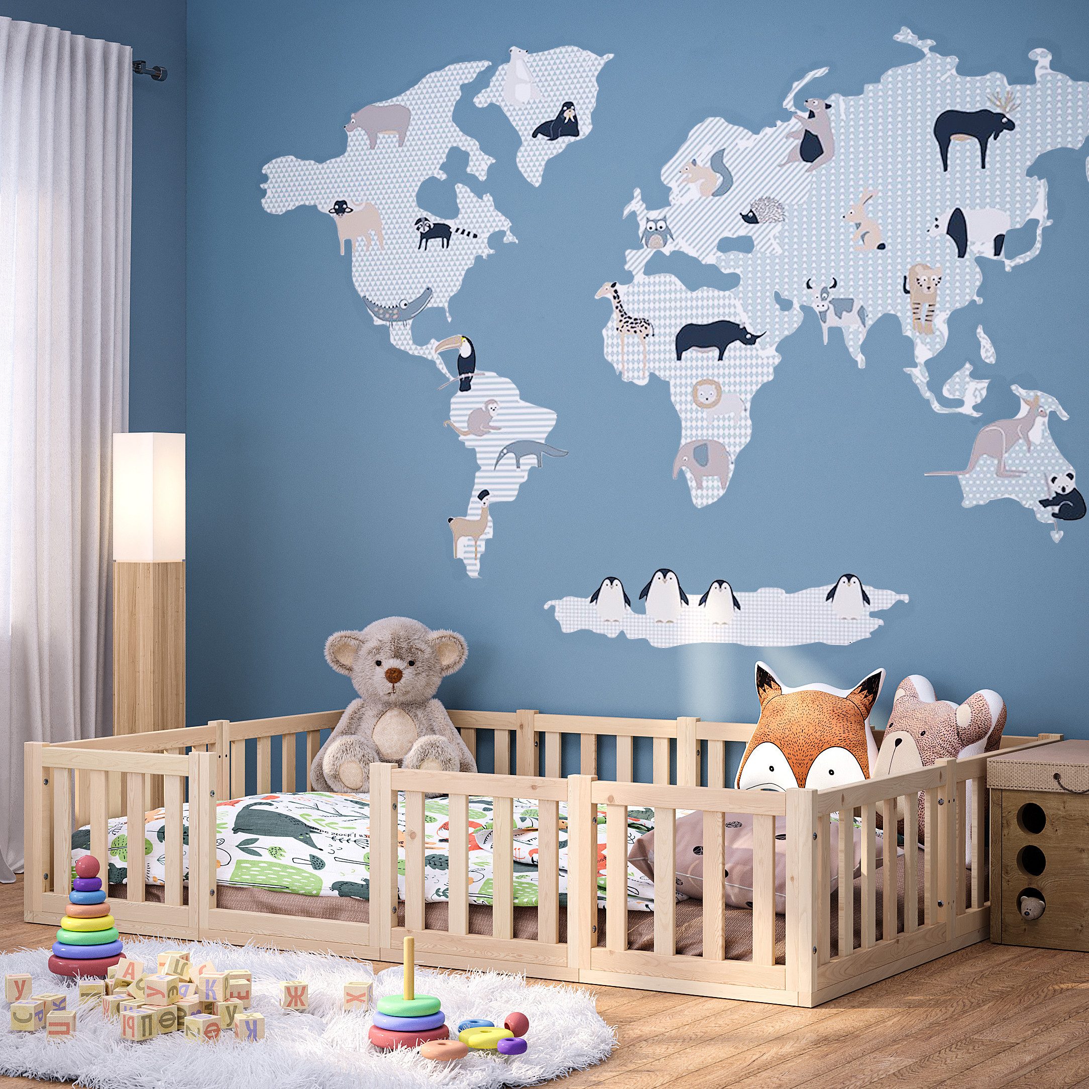 Bellabino Kinderbett Tapi (Bodenbett mit Rausfallschutz günstig online kaufen