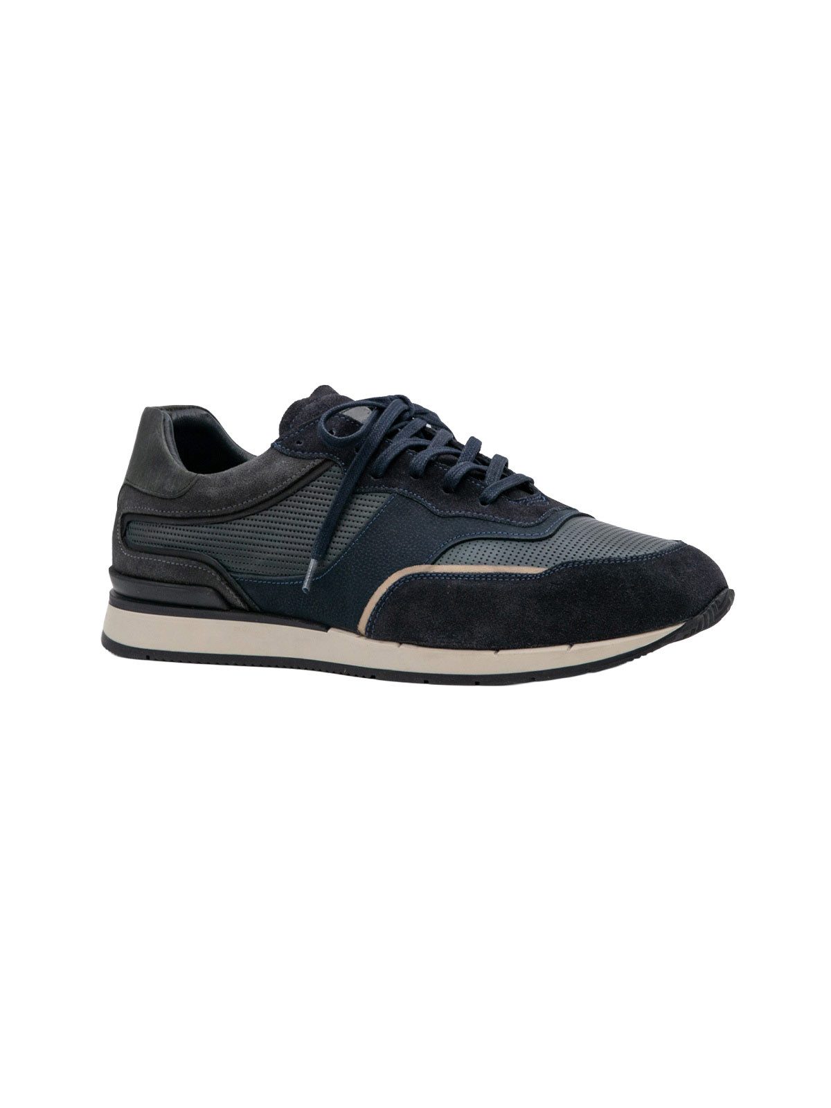 Engbers engbers Herren Ledersneaker sportiv, Marineblau Sneaker