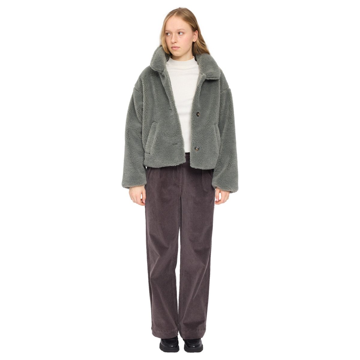 MAZINE Winterjacke Mazine Faux-Fur Button Jacket - Kunstfelljacke