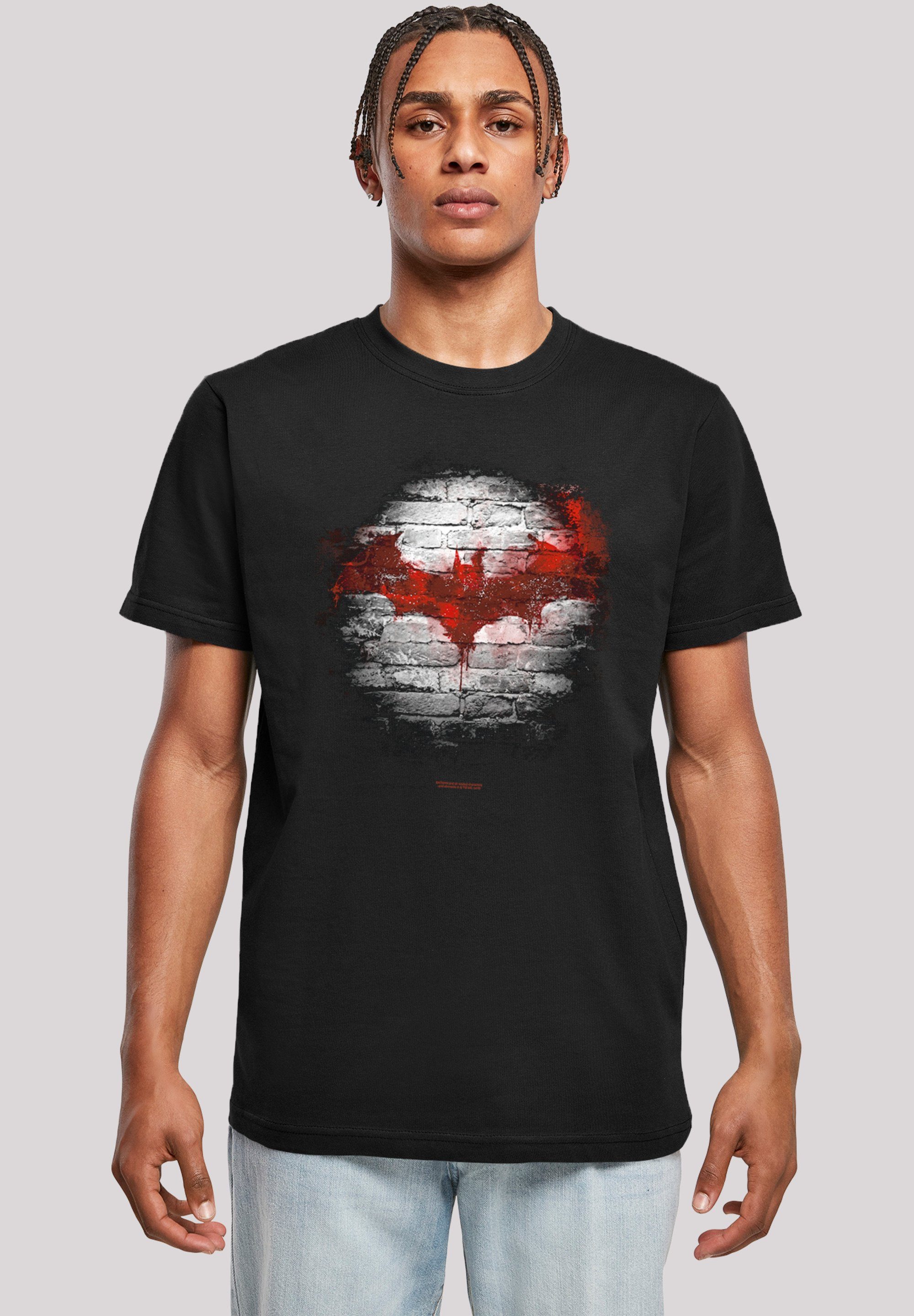 F4NT4STIC T-Shirt Batman Logo Wall Herren,Premium Merch,Regular-Fit,Basic,Bedruckt schwarz