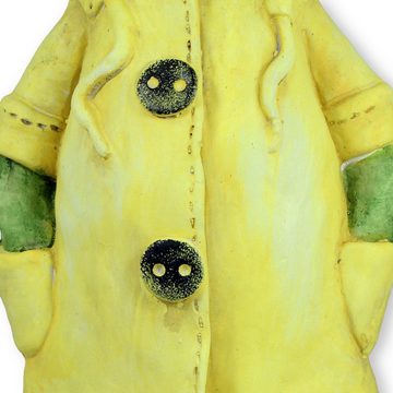 colourliving Gartenfigur Frosch Dekofigur stehend mit Mantel in gelb Gartenfigur Frosch, Handbemalt, Keramik, Froschfigur