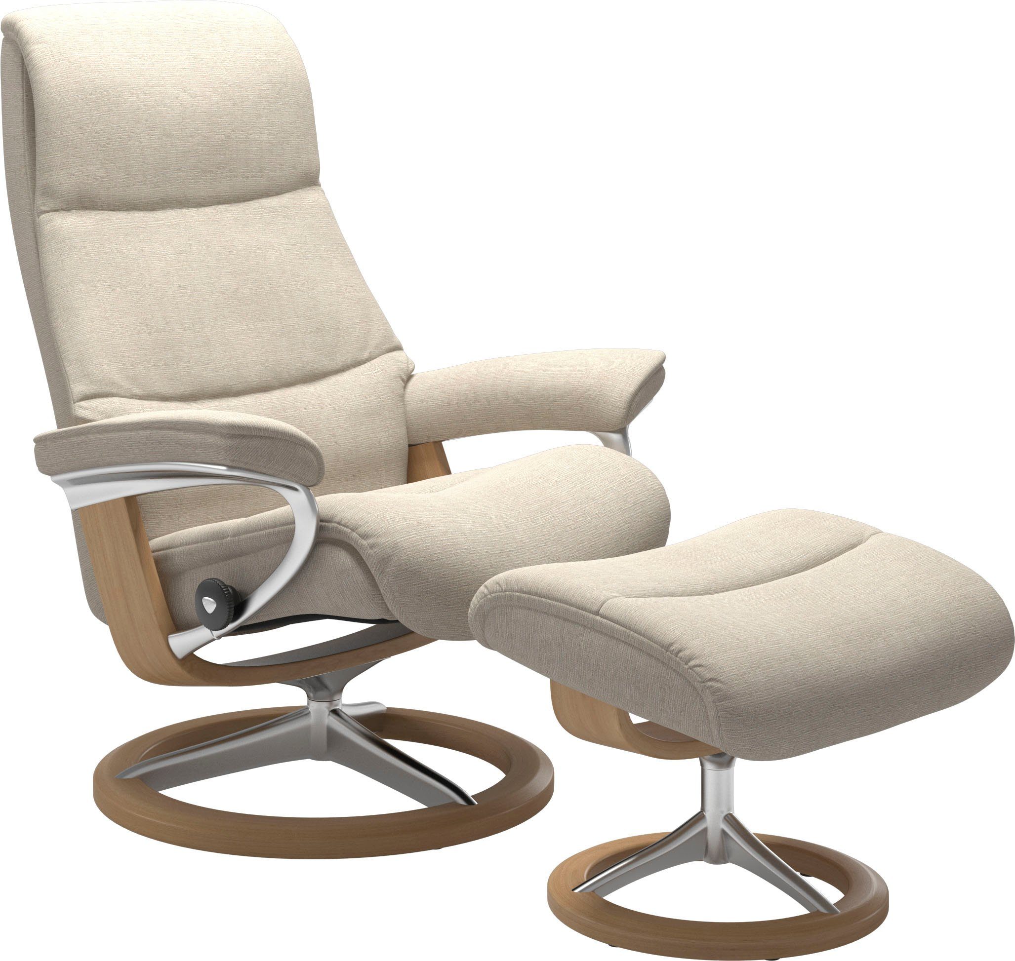 Stressless® Relaxsessel View (Set, Relaxsessel mit Hocker), mit Signature Base, Größe S,Gestell Eiche