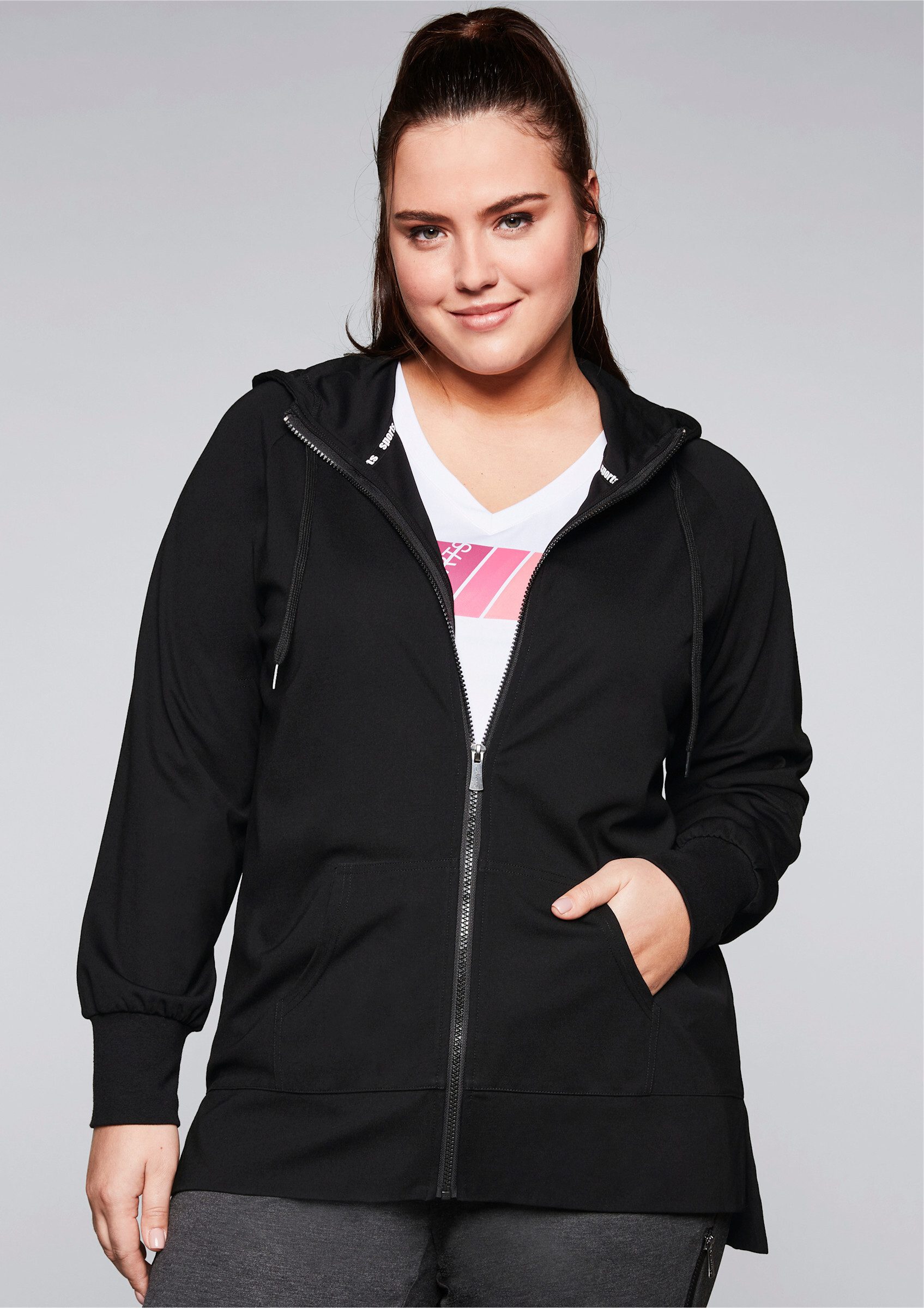 Sheego Trainingsshirt Kapuzensweatjacke günstig online kaufen
