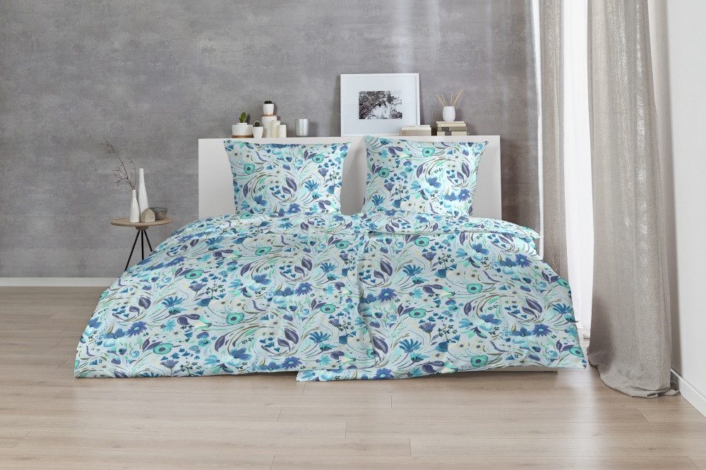 H.G. Hahn Haustextilien Bettwäsche Hahn Feinbiber Bettwäsche Blumengarten, Feinbiber, 2 teilig