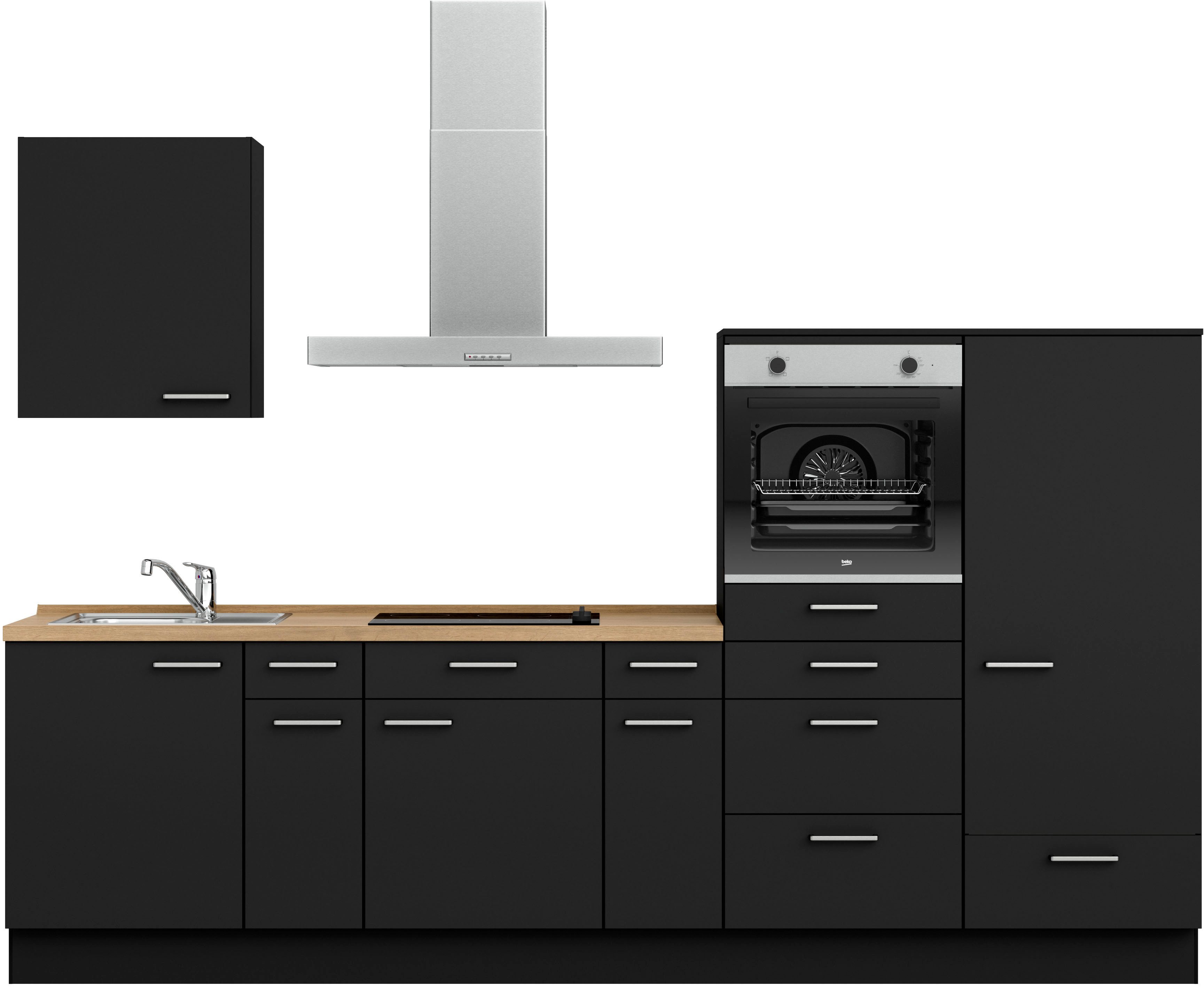 nobilia® Küchenzeile "Touch I", NEU: individuell anpassbar mit gratis Profi-Beratung, vormontiert, Breite 300 cm, Ausrichtung wählbar, wahlw. mit E-Geräten