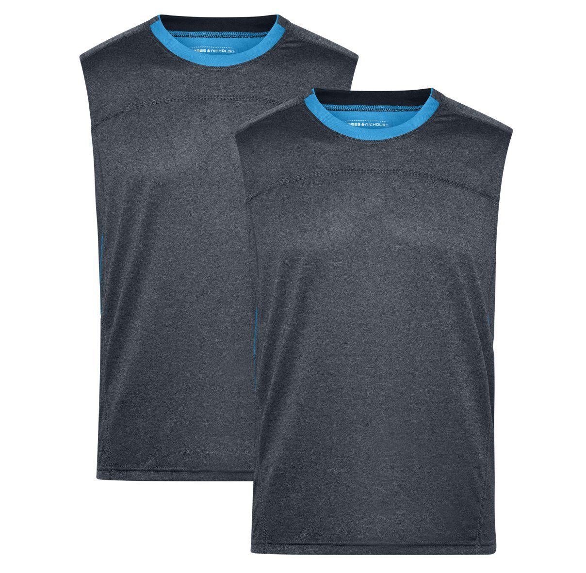 James & Nicholson Lauftop Doppelpack Sportliches Herren Lauf Top aus Funktionspolyester JN470 (Doppelpack, 2er-Pack) Feuchtigkeitsregulierendes Material