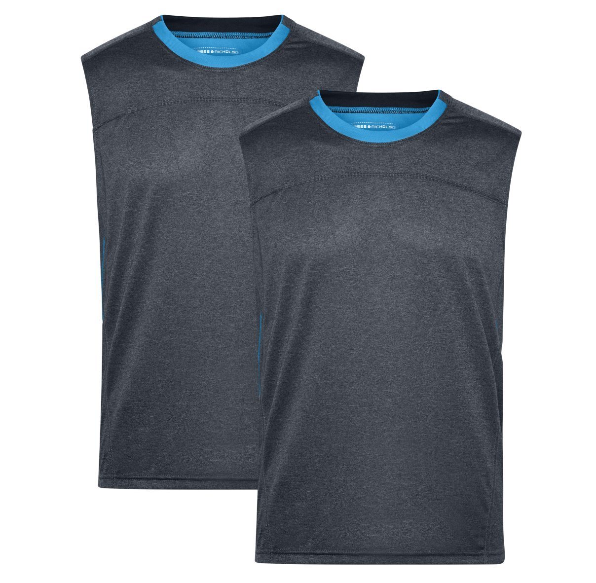 James & Nicholson Lauftop Doppelpack Sportliches Herren Lauf Top aus Funktionspolyester JN470 (Doppelpack, 2er-Pack) Feuchtigkeitsregulierendes Material