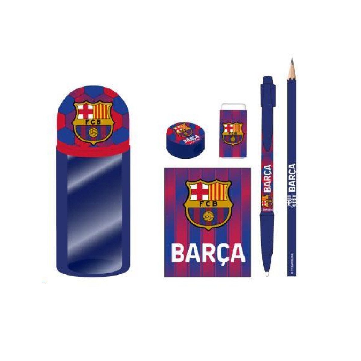 FC Barcelona Bleistift Federmäppchen mit Stift und Notizheft