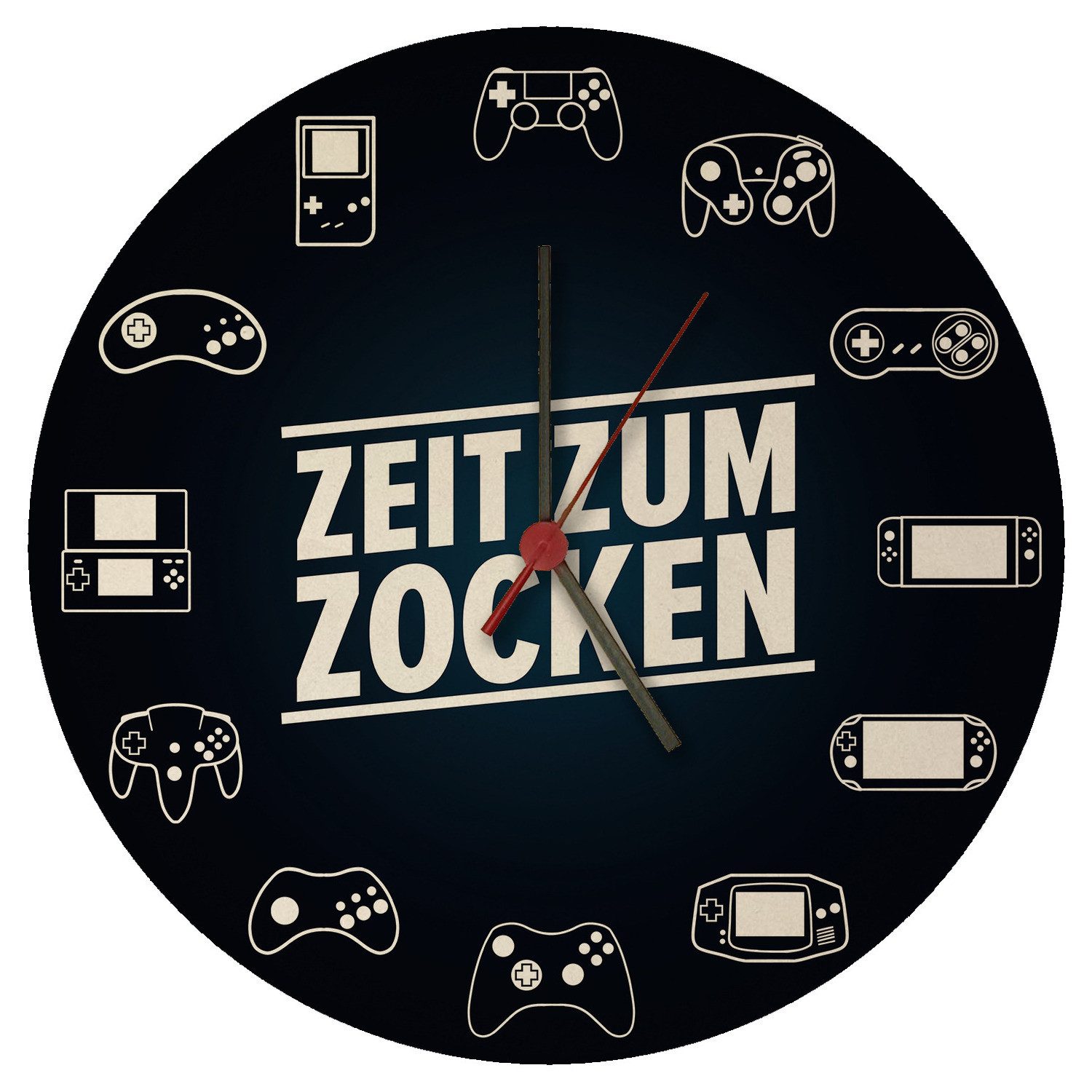 speecheese Wanduhr Zeit zum Zocken verschiedene Controller Wanduhr aus MDF günstig online kaufen