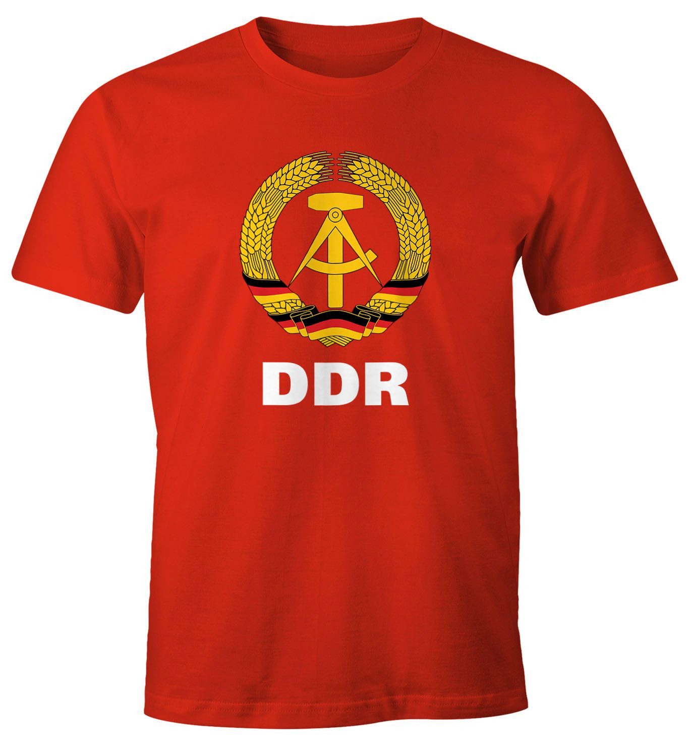 MoonWorks Print-Shirt Herren T-Shirt WM DDR Nostalgie Fun-Shirt Moonworks® mit Print
