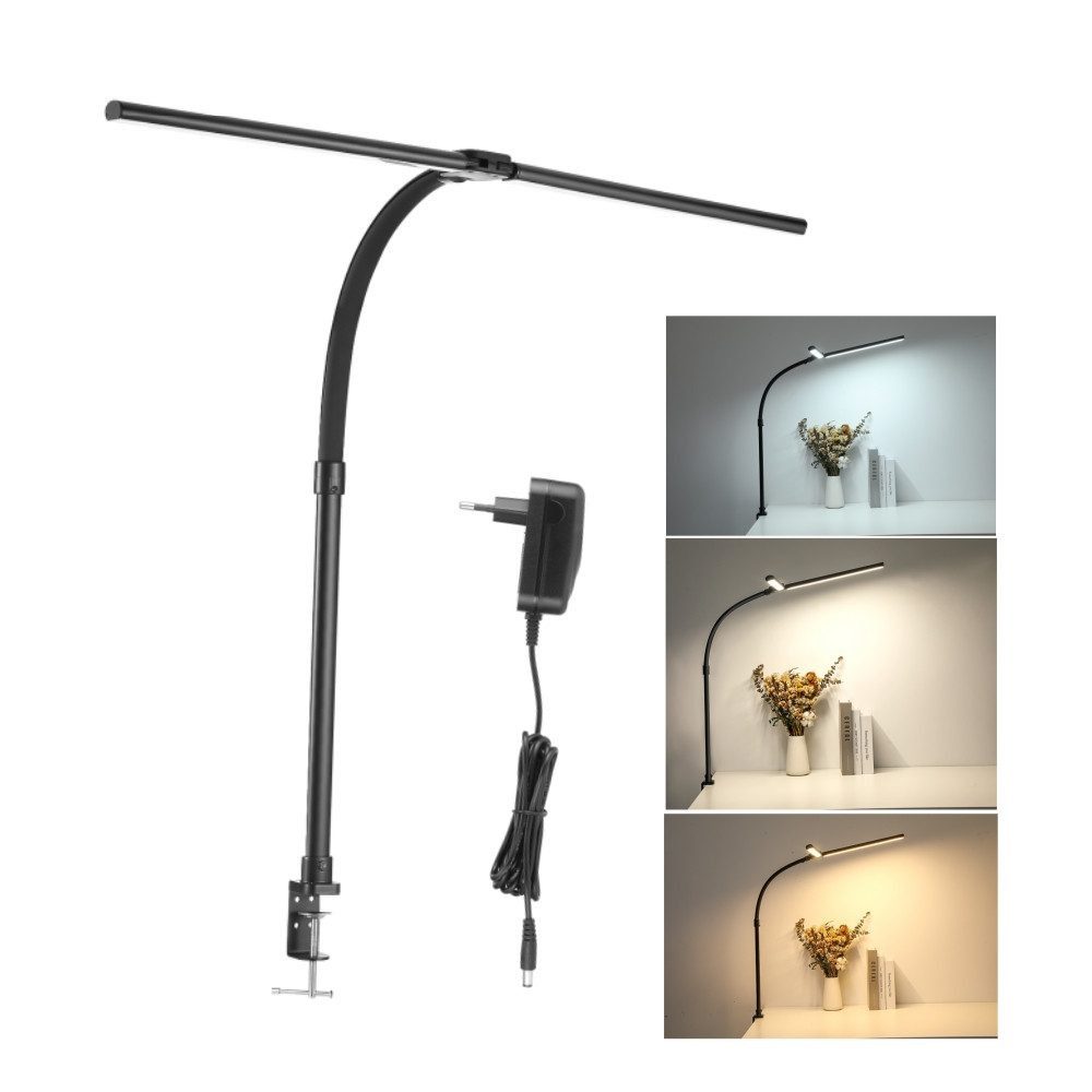 LETGOSPT Schreibtischlampe Doppelkopf 24W 80CM LED günstig online kaufen