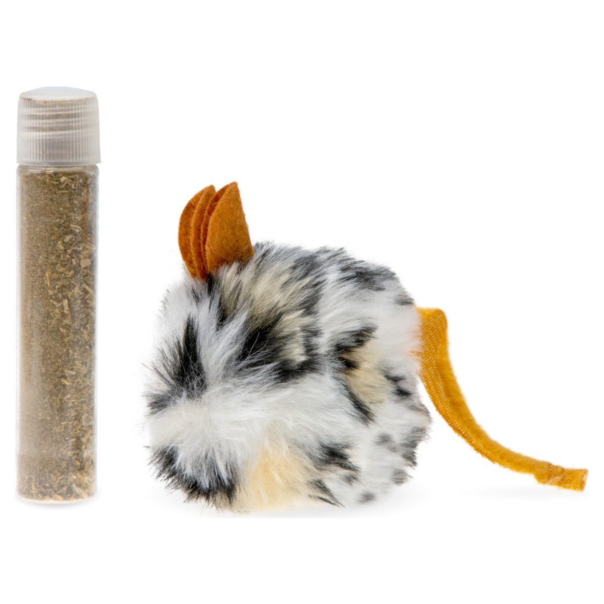 Tierkuscheltier Plüschmaus mit Katzenminze