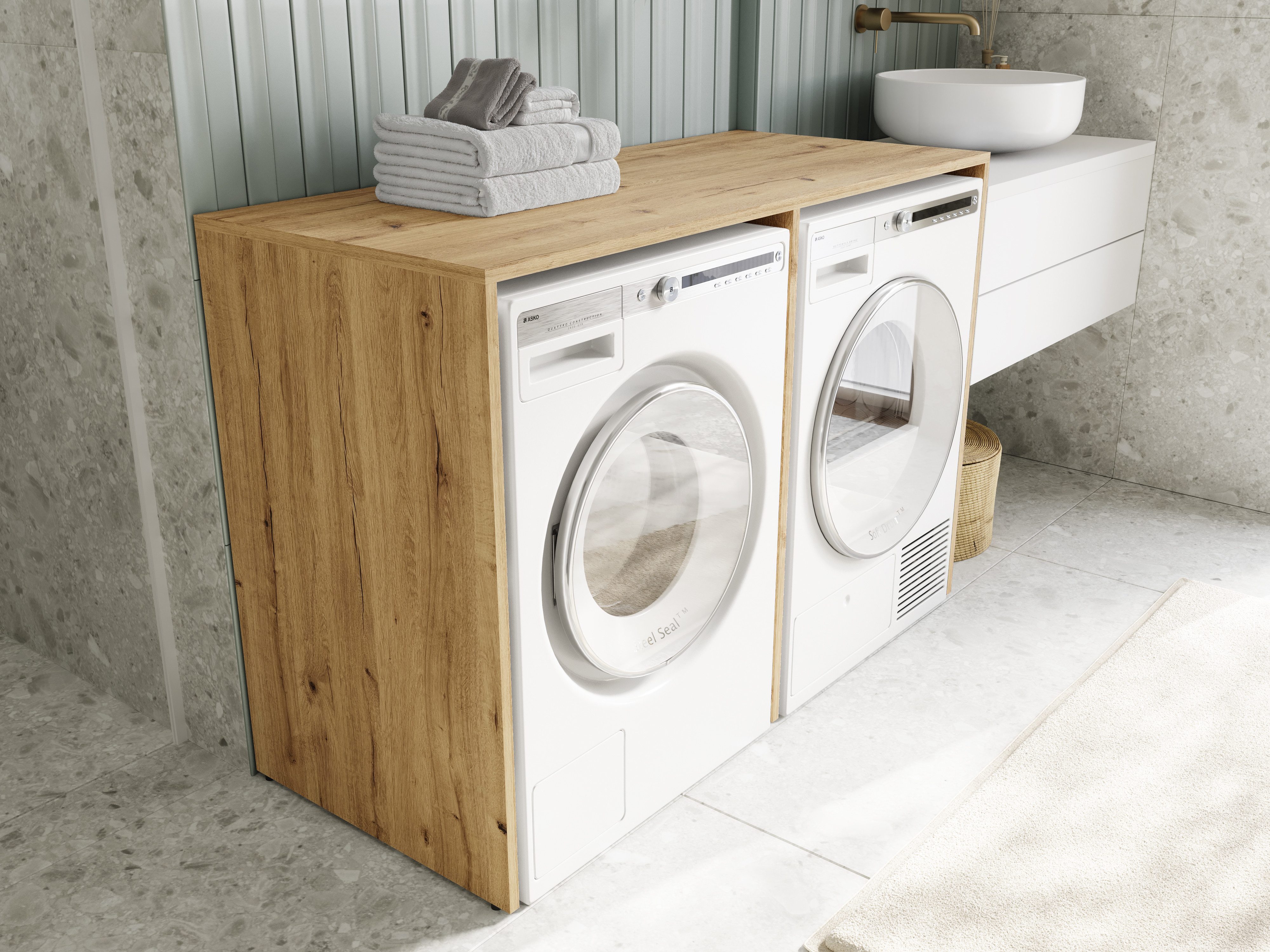 Platan Room Waschmaschinenumbauschrank DORA Waschmaschinenschrank 130 cm br günstig online kaufen