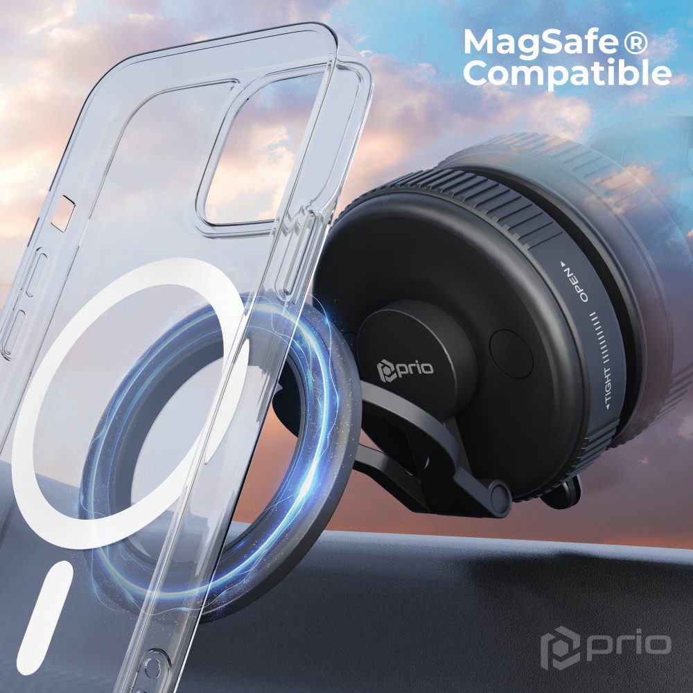 prio prio Handyhalterung aus Magnet für Windschutzscheibe und Armaturenbret Smartphone-Ladegerät (1-tlg)