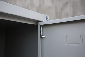 Steelboxx Spind für 1 Person Kleiderschrank Gaderobenschrank Spindschrank (1-St) Komplett verschweißt und montiert, keine Montage erforderlich