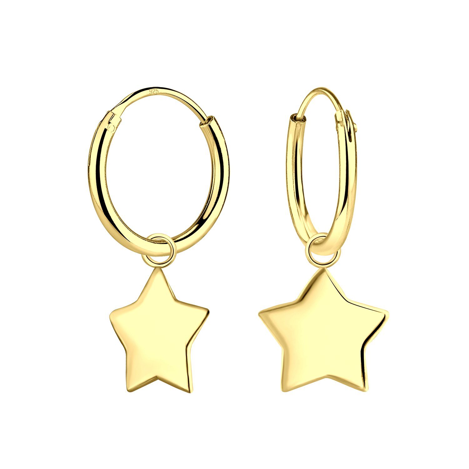 Paar Creolen Charm-STERN in Gold, 2-tlg.