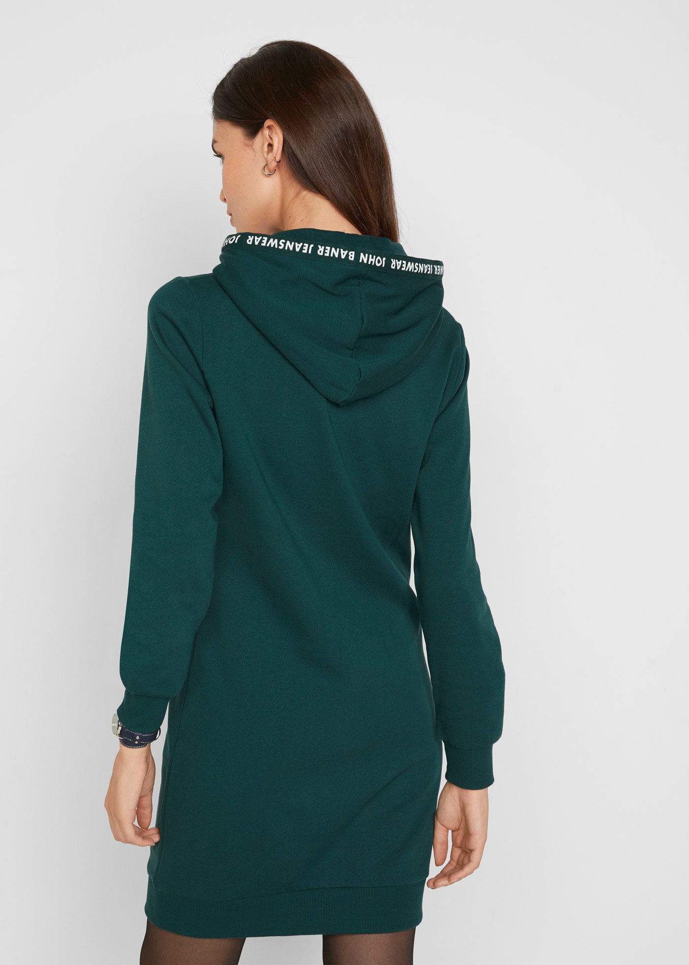 bonprix Sweatkleid für den Alltag, mit Stehkragen und Kapuze, lässig geschnitten