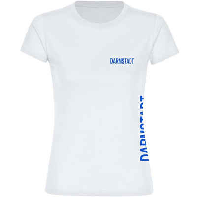 multifanshop T-Shirt Damen Darmstadt - Brust & Seite - Frauen