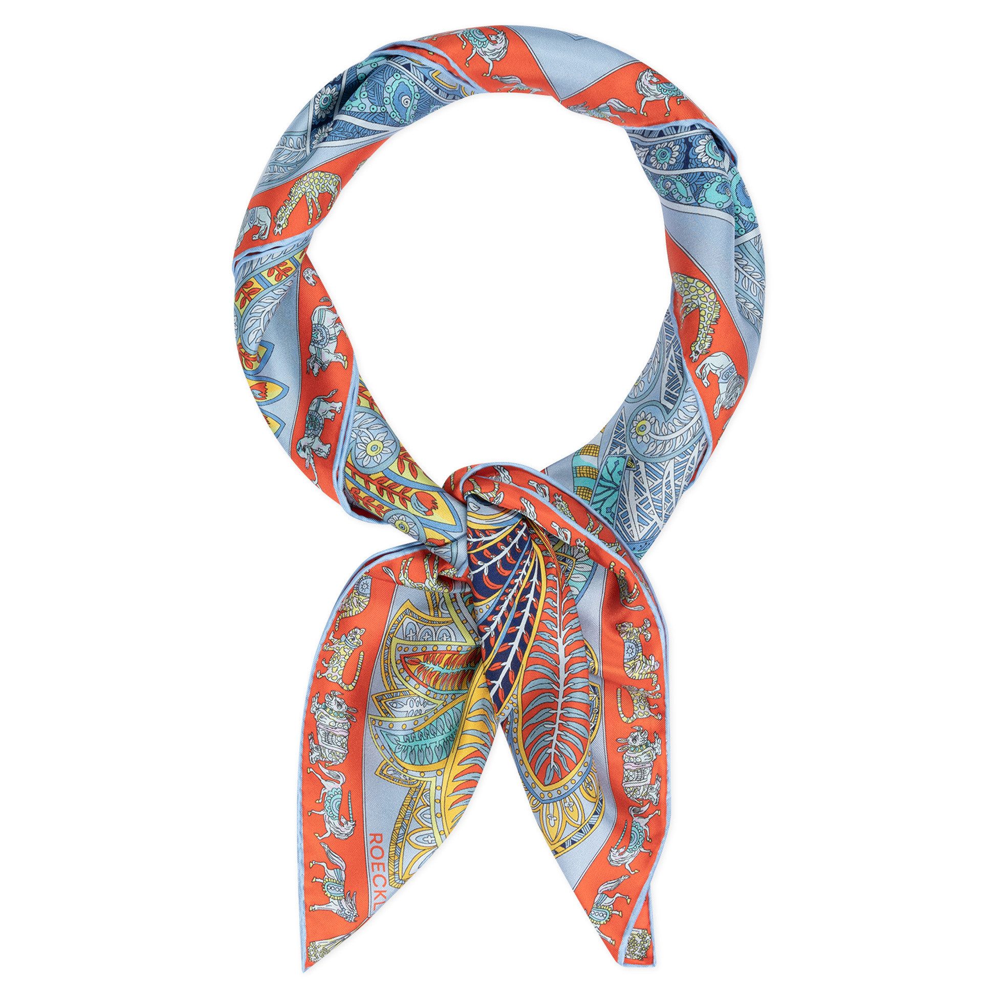 Roeckl Halstuch VIBRANT PAISLEY, Seiden- Twill Tuch im Paisley Muster