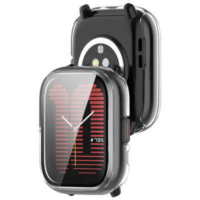 Wigento Smartwatch-Hülle Für Amazfit Active PC Watch Gehäuse integriertem Hart Glas Transparent